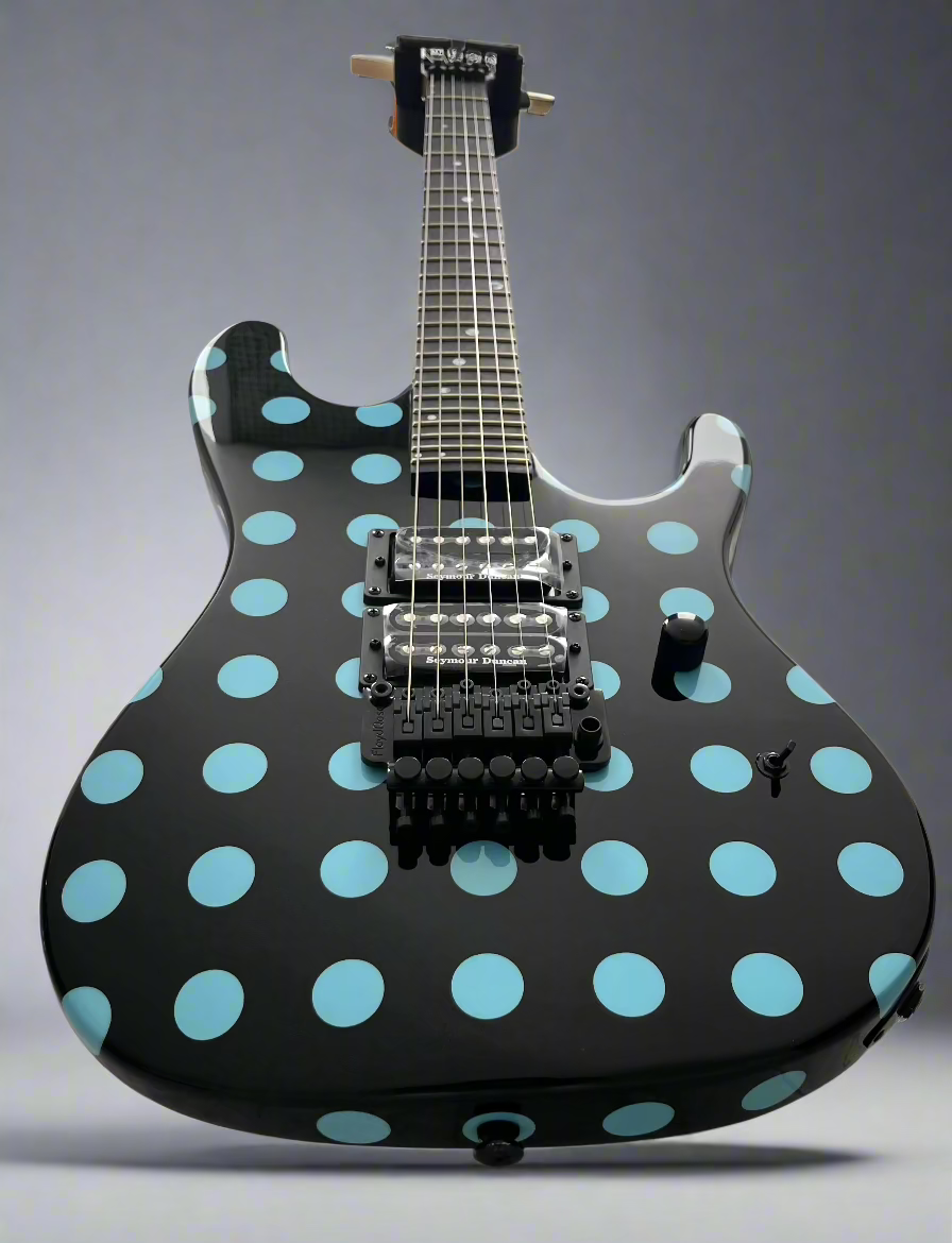Kramer Nightswan Electric Guitar in Ebony with Blue Dots KNSBBPBF SERIAL NUMBER 22062905606 - 7.6 LBS