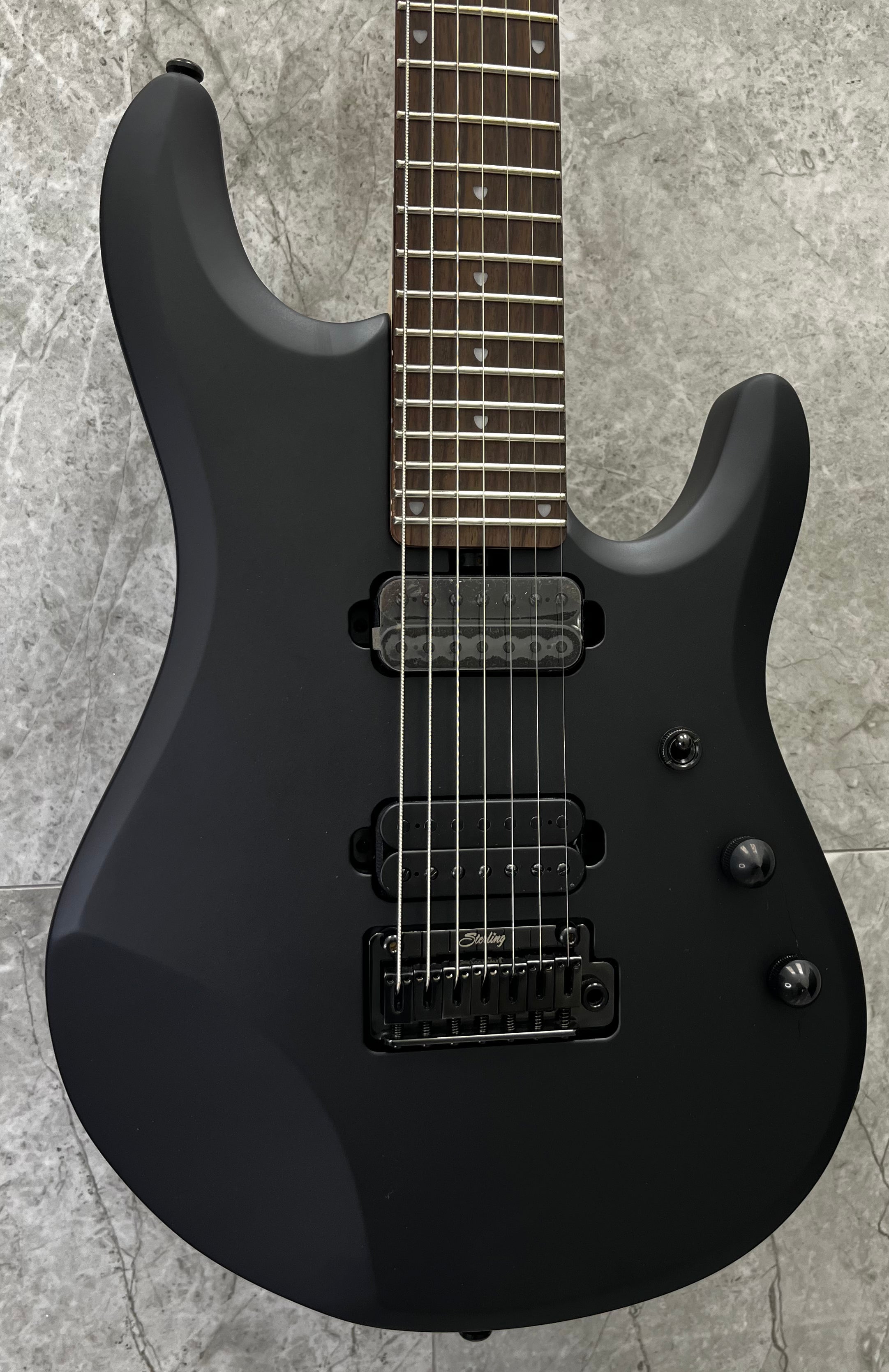 Sterling by Music Man JP70 7 String Electric Guitar - Stealth Black JP70-SBK-R1 STJP70SBKR1 SERIAL NUMBER SB36273 - 7 LBS 7 OZ