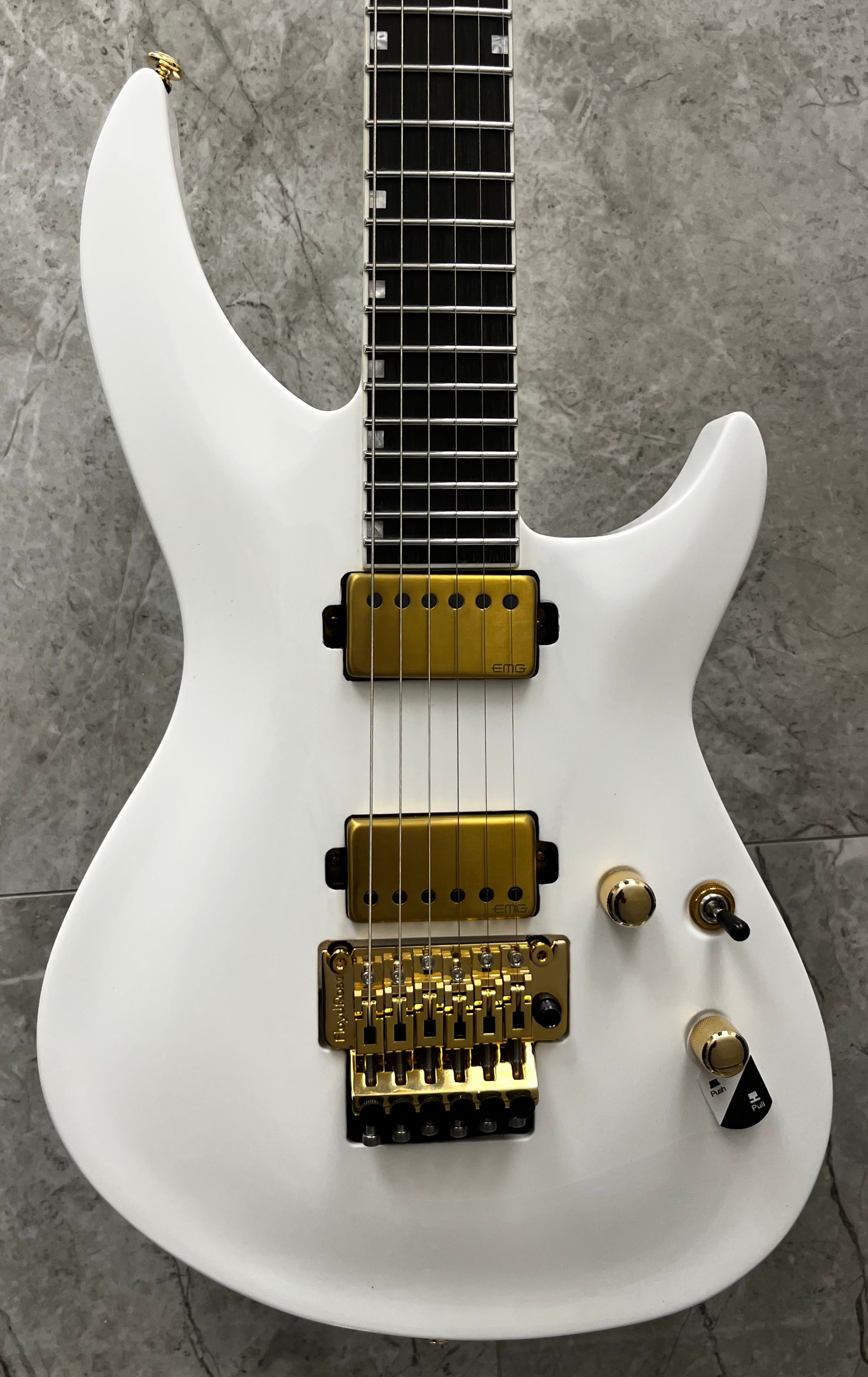 ESP LTD H3-1000FR Electric Guitar, Snow White W/ EMG'S AND STAINLESS STEEL FRETS LH31000FRSW SERIAL NUMBER W24010699 - 7 LBS 4 OZ
