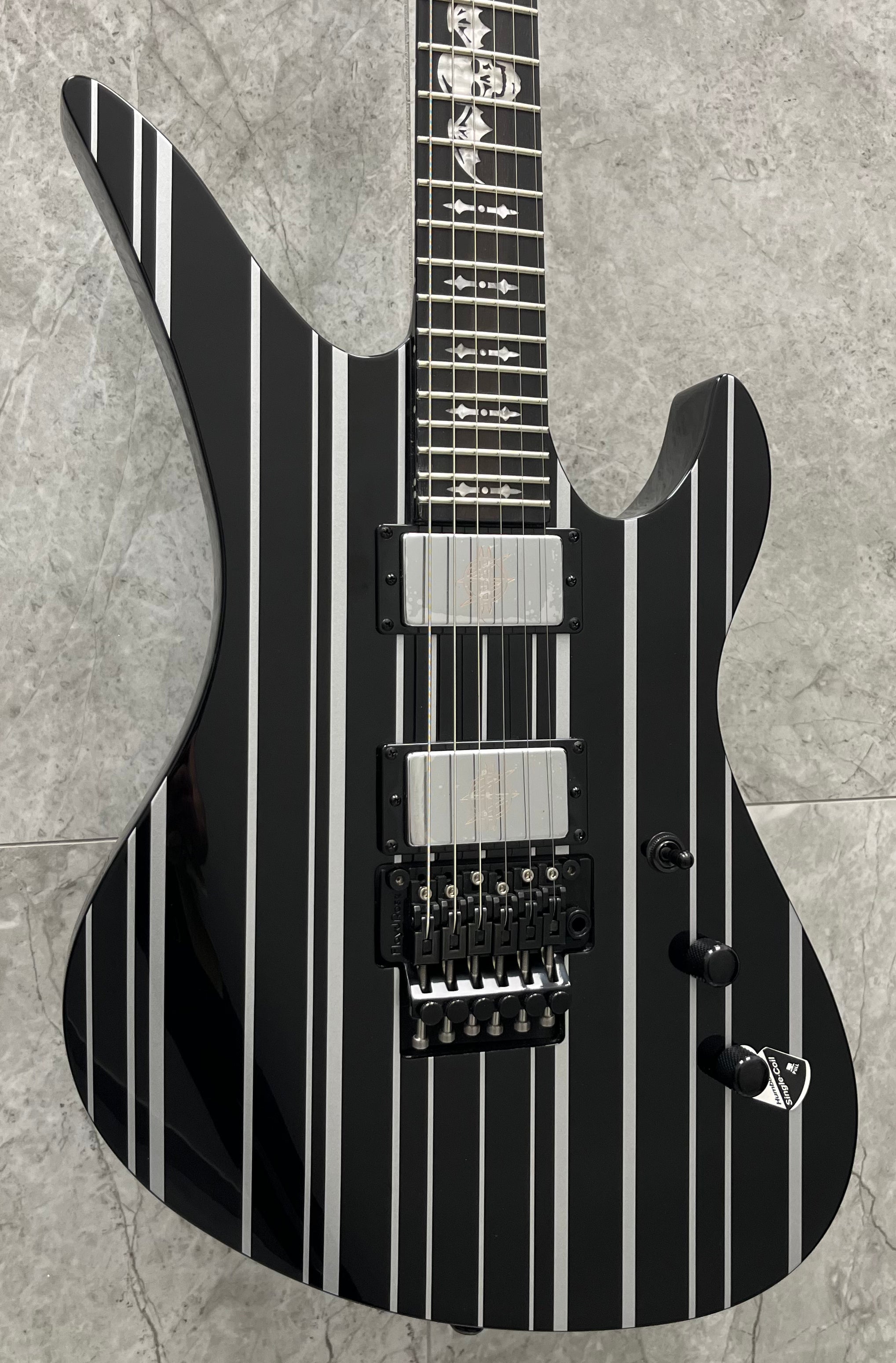 SCHECTER Synyster Custom Gloss Black with Silver Pin Stripes 1740-SHC