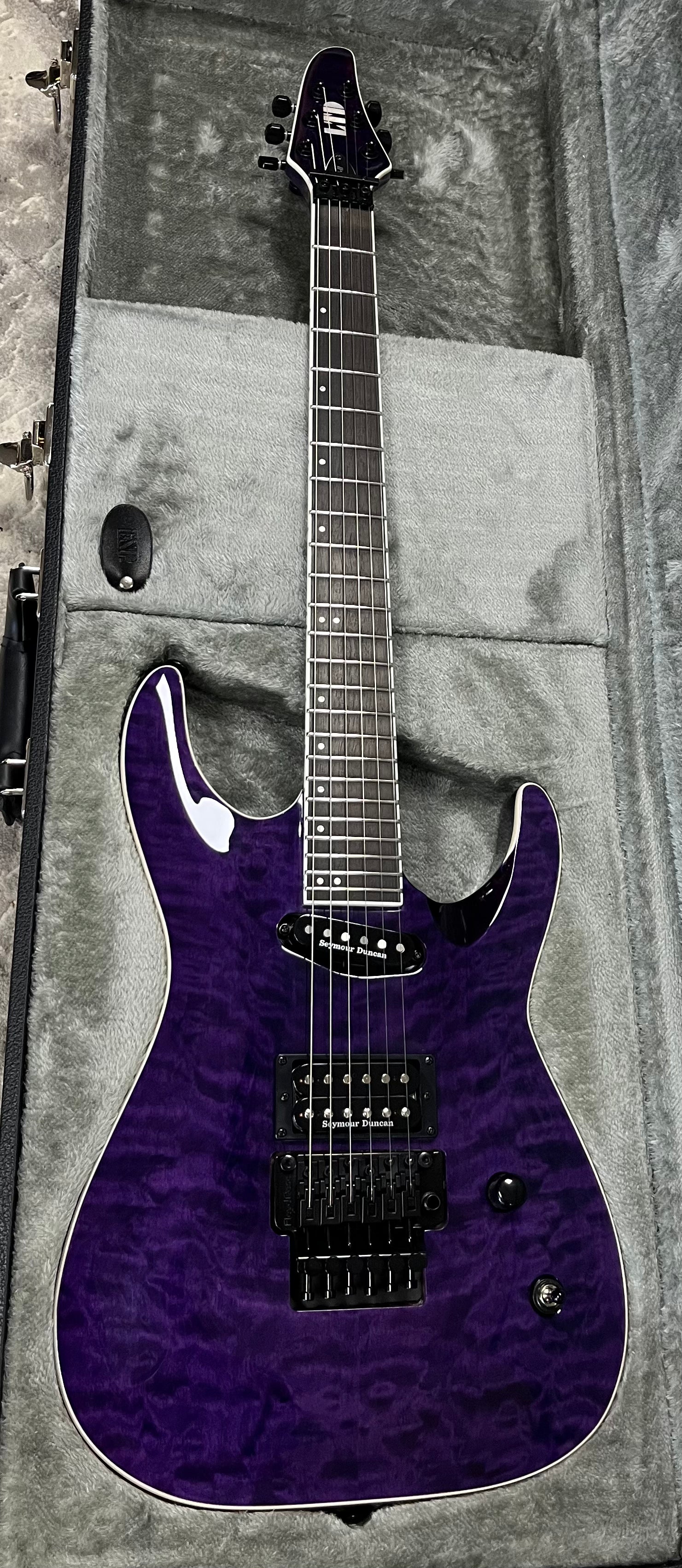 ESP LTD Andy LaRocque ALR-II Signature Electric Guitar - See thru Purple LALRIIQMSTP SERIAL NUMBER W25040911 - 8.4 LBS