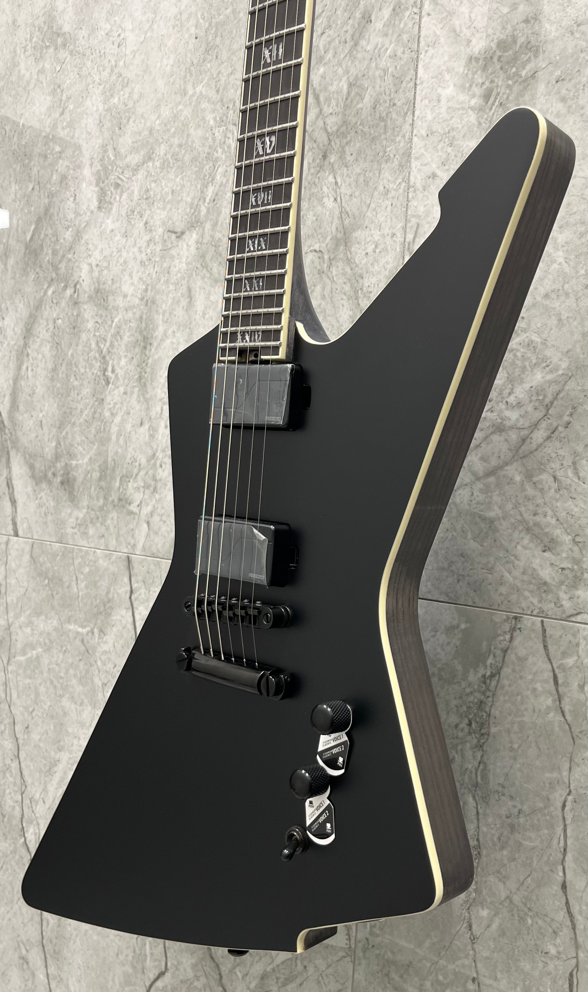Schecter E-1 SLS Evil Twin Electric Guitar Satin Black 1343-SHC SERIAL NUMBER W24061423 - 8.8 LBS