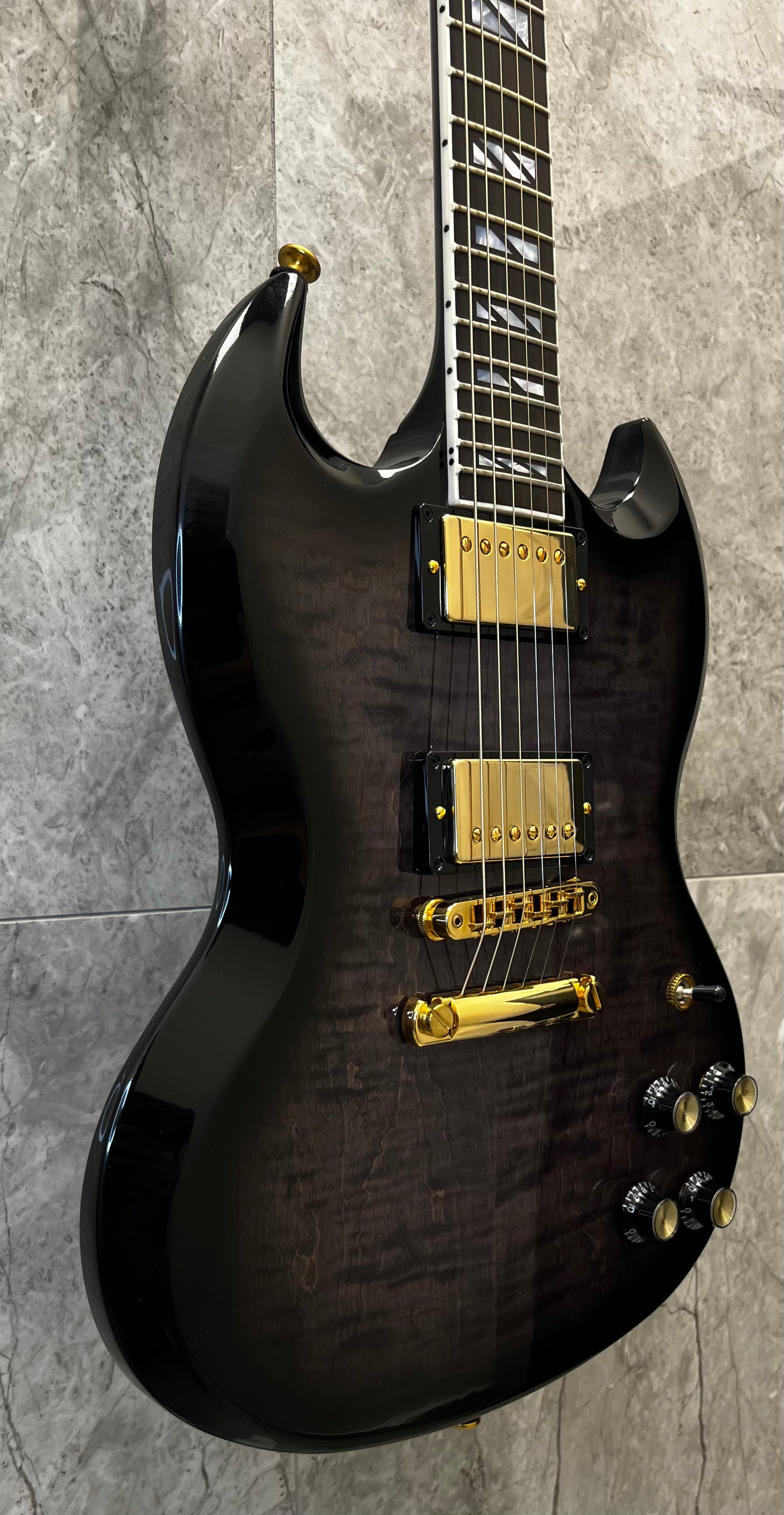 Gibson USA SG Supreme Electric Guitar with Hardshell Case - Translucent Ebony Burst SGSU00E2GH SERIAL NUMBER 231640294 - 7 LBS 13 OZ