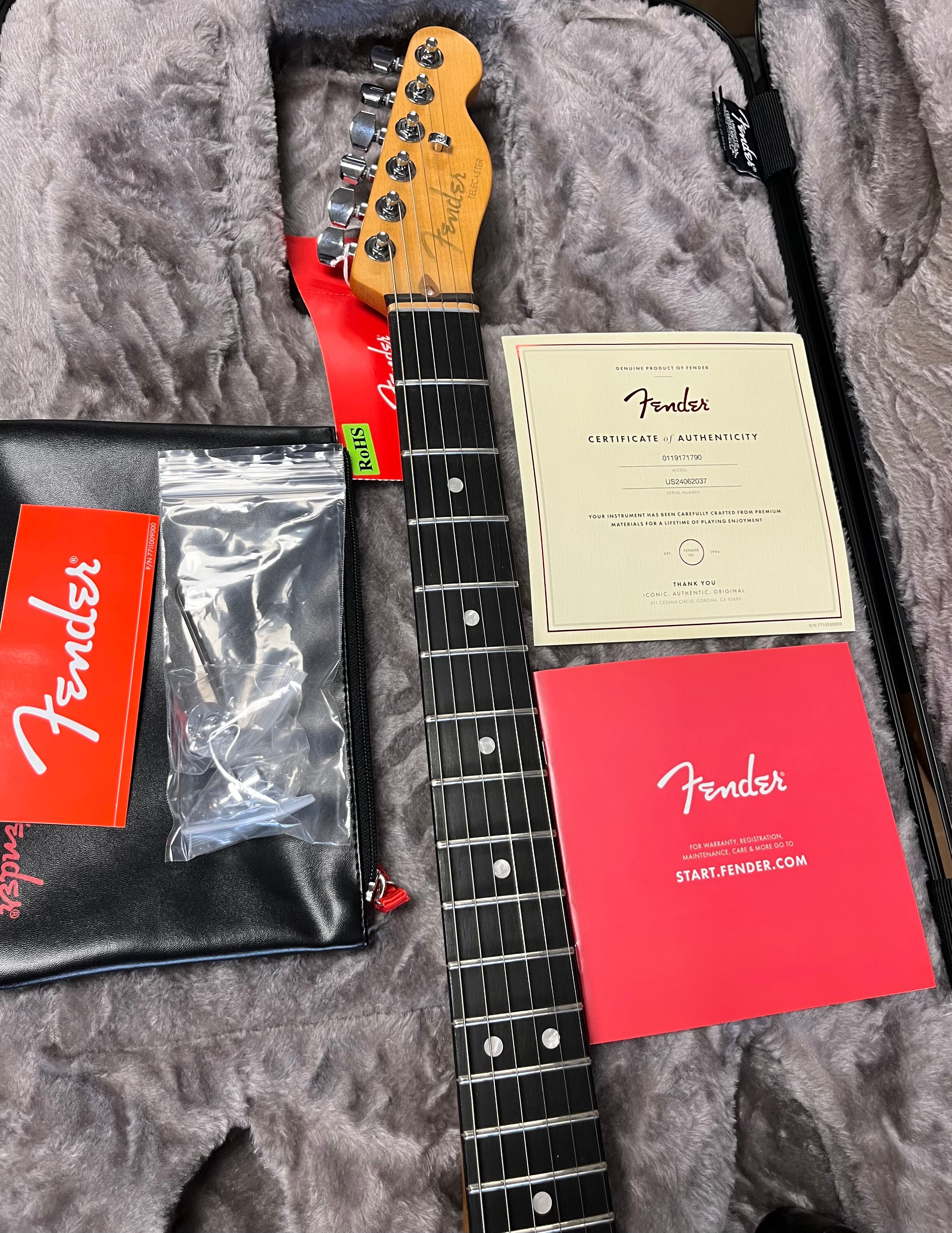 Fender American Ultra II Telecaster Ebony Fingerboard, Texas Tea 0119171790 SERIAL NUMBER US24062037 - 7 LBS 11 OZ