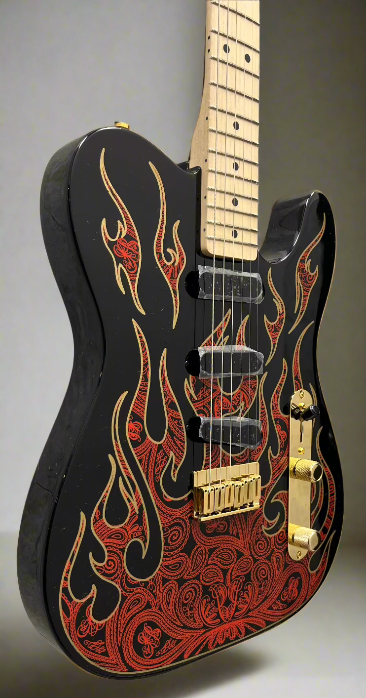 Fender USA James Burton Telecaster, Maple Fingerboard, Red Paisley Flames 0108602887