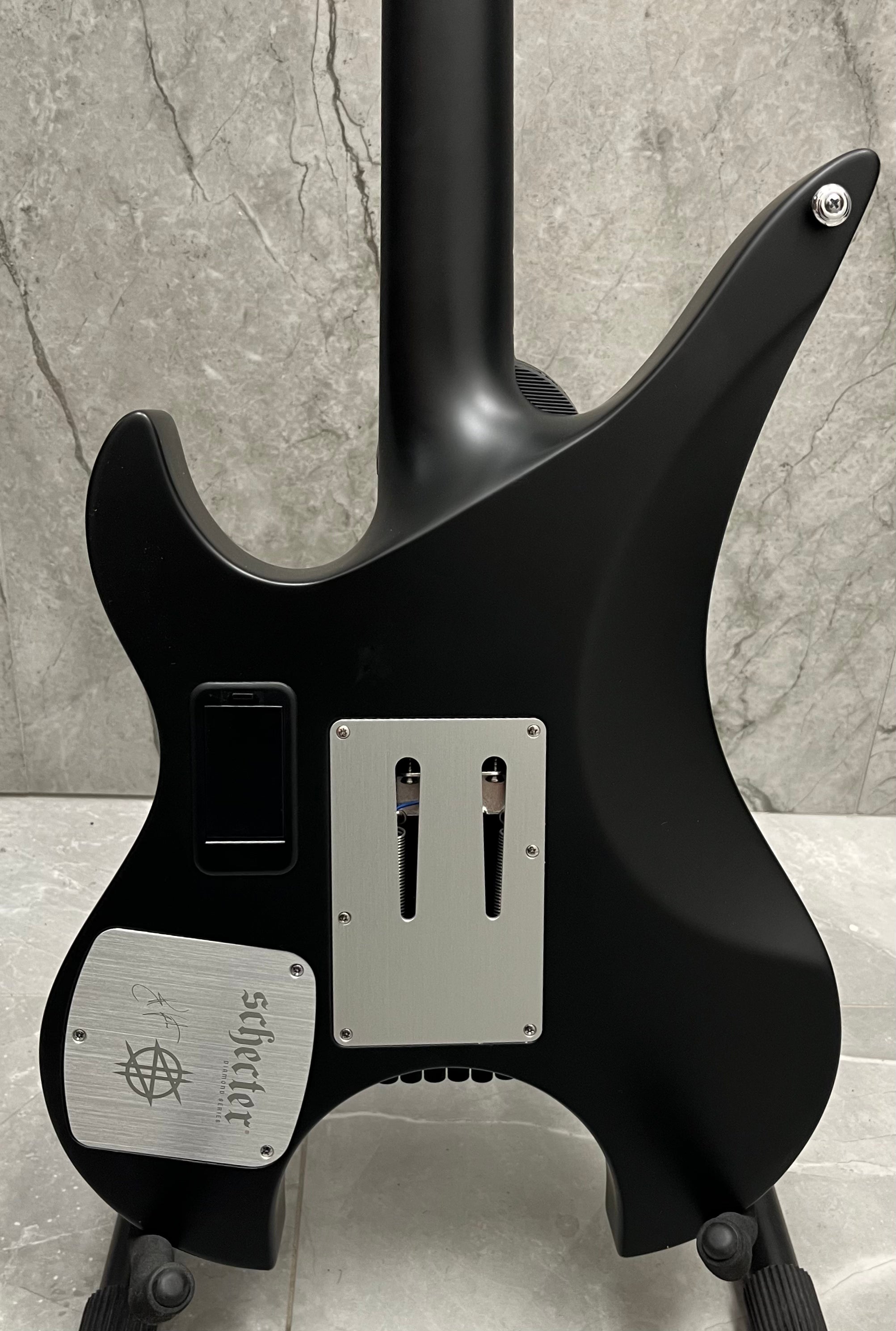 Schecter Synyster Gates Custom 6 TR S W/ SUSTAINIAC Headless Electric Guitar, Satin Black 2115-SHC
