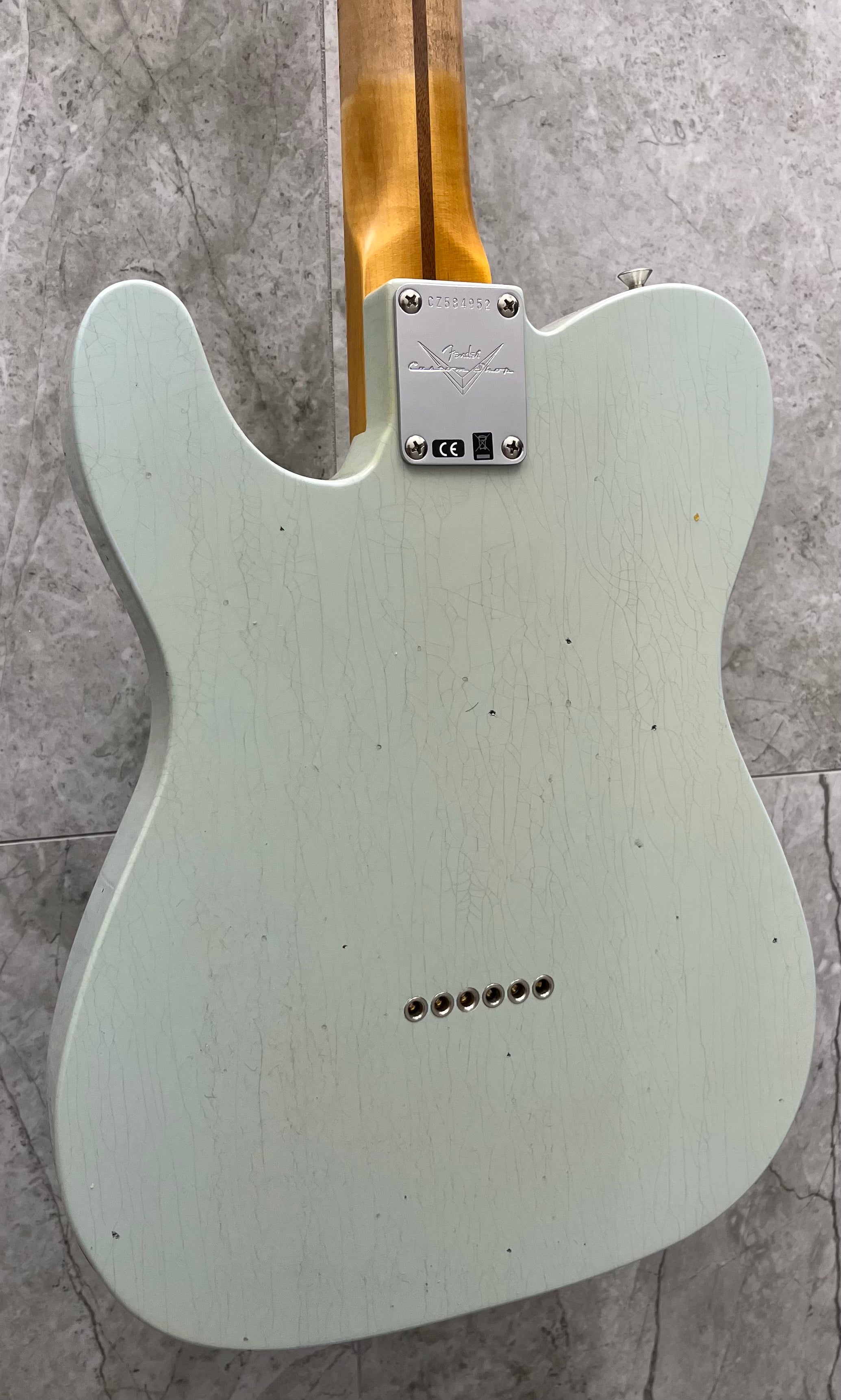 Fender USA Custom Shop 1955 Telecaster Journeyman Relic with Closet Classic Hardware, 1-Piece Quartersawn Maple Neck, Super Aged Sonic Blue 9235700023 SERIAL NUMBER CZ584952 - 7.0 LBS