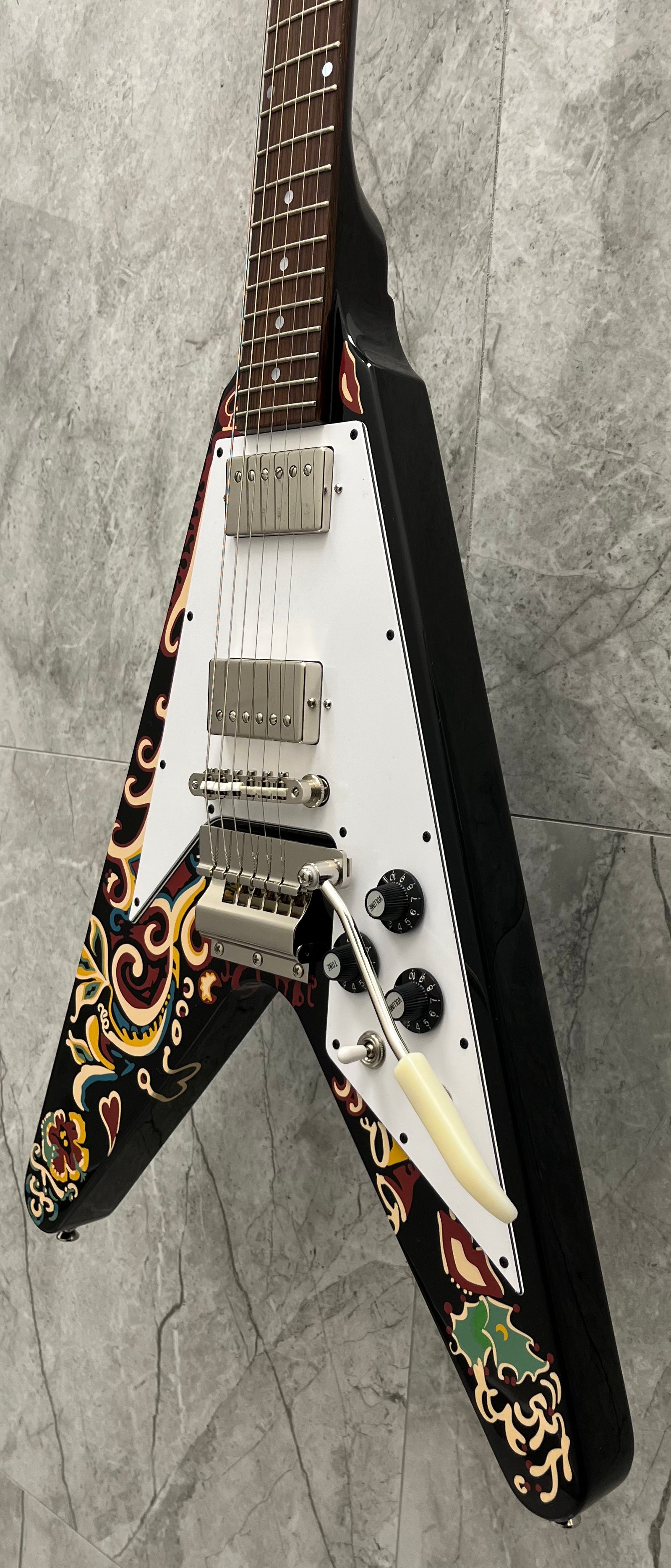 Epiphone Inspired by Gibson Custom Jimi Hendrix Love Drops Flying V - Limited Edition ECJHFVEBNH SERIAL NUMBER 24101523345 - 7.2 LBS