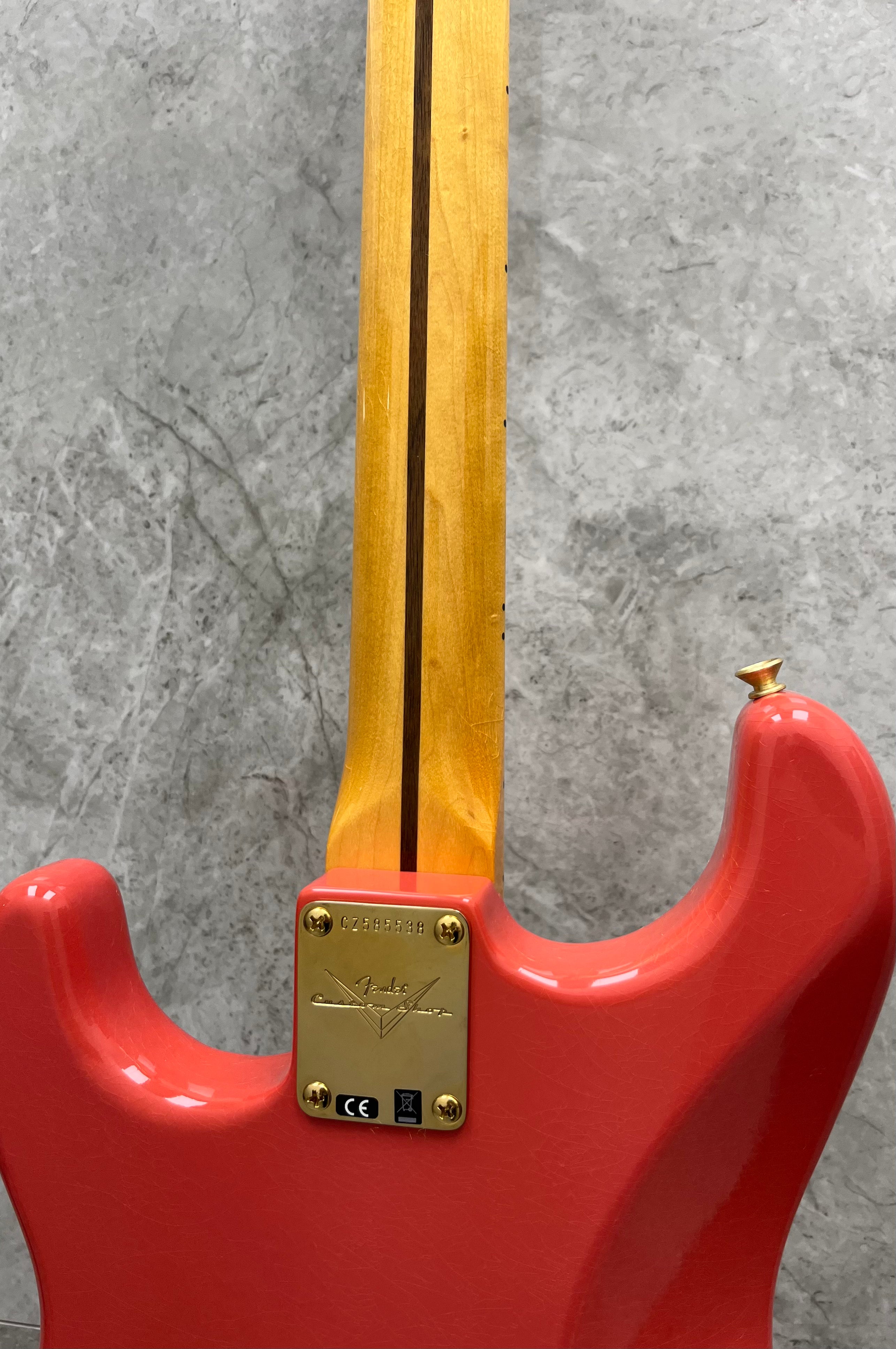 Fender Custom Shop 1955 Stratocaster DLX Closet Classic 1-Piece Maple Neck, Faded Aged Fiesta Red 9235700037 SERIAL NUMBER CZ585538 - 6 LBS 15 OZ