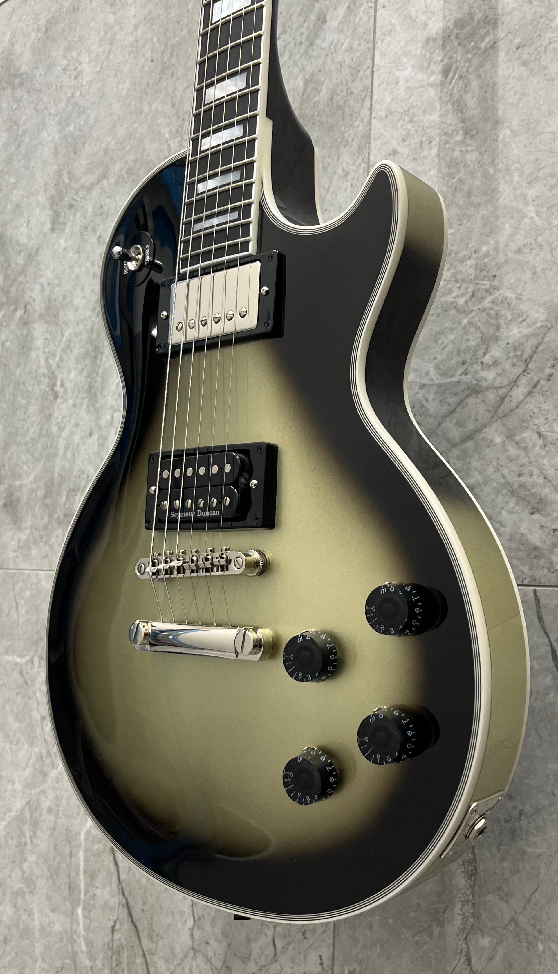 Epiphone Gibson Custom Shop Inspired Adam Jones 1979 Les Paul Custom Antique Silverburst  EIGCAJLPC79NH SERIAL NUMBER 24101526415 - 9.0 LBS