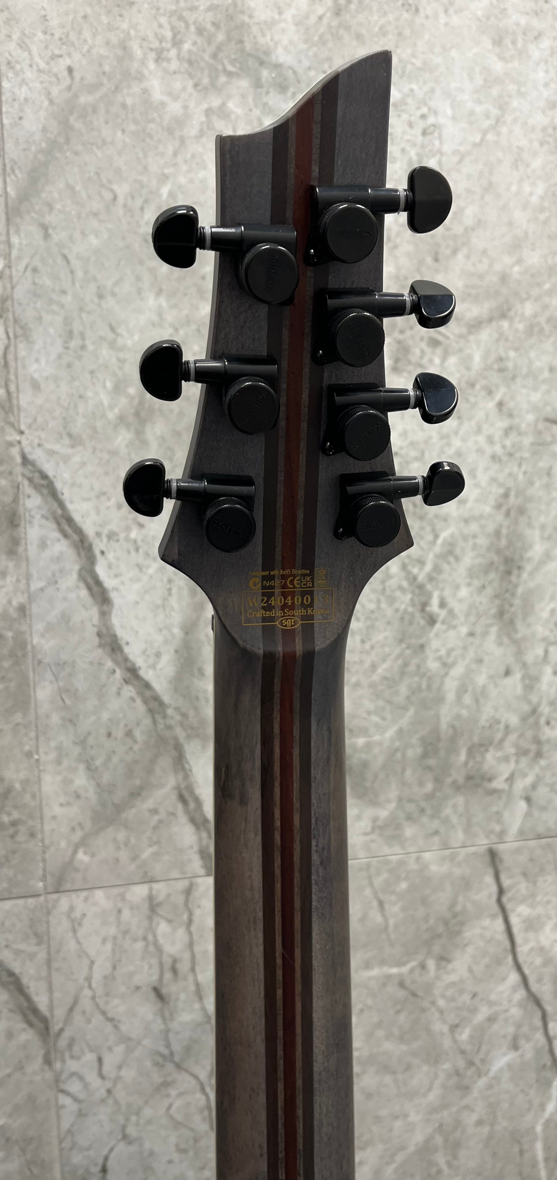 Schecter C-7 SLS 7 Evil Twin Satin Black 7 String 1349-SHC SERIAL NUMBER W24040013 - 8 LBS 5 OZ