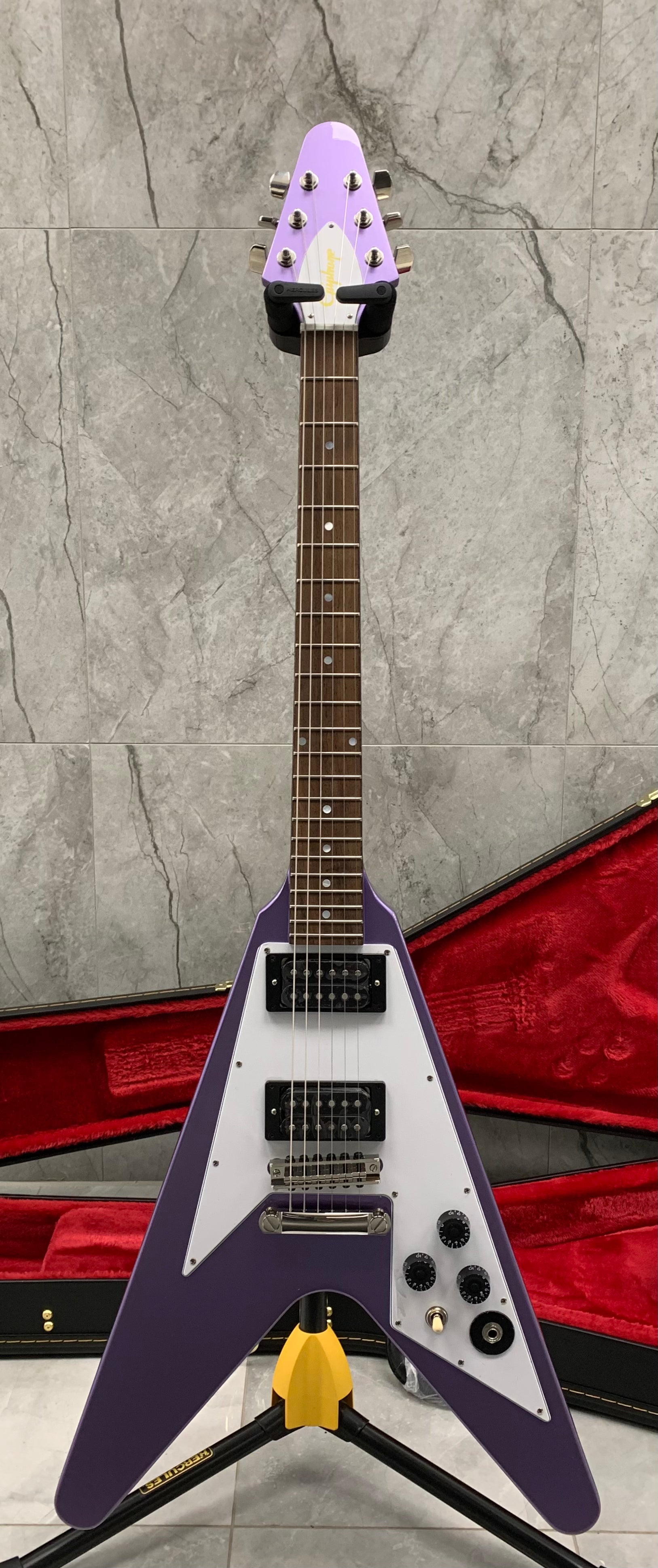 Epiphone Kirk Hammett 1979 Flying V Purple w/ Hard Shell Case EIGCKH79FVPRNH