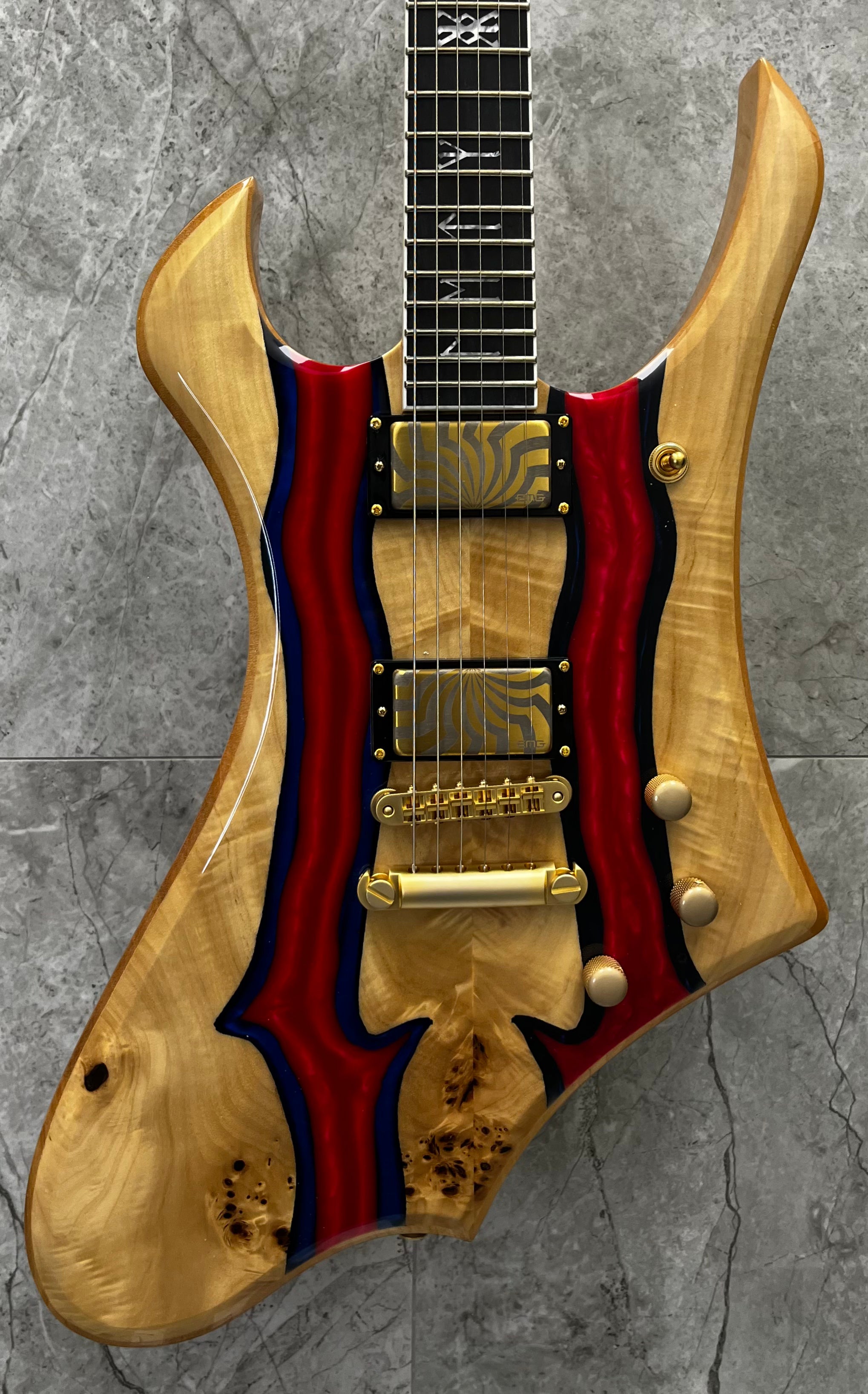 Wylde Audio Goregehn Special Edition Electric Guitar, Blood River Burl 4578-SHC SERIAL NUMBER WA26010015 - 8 LBS 11 OZ