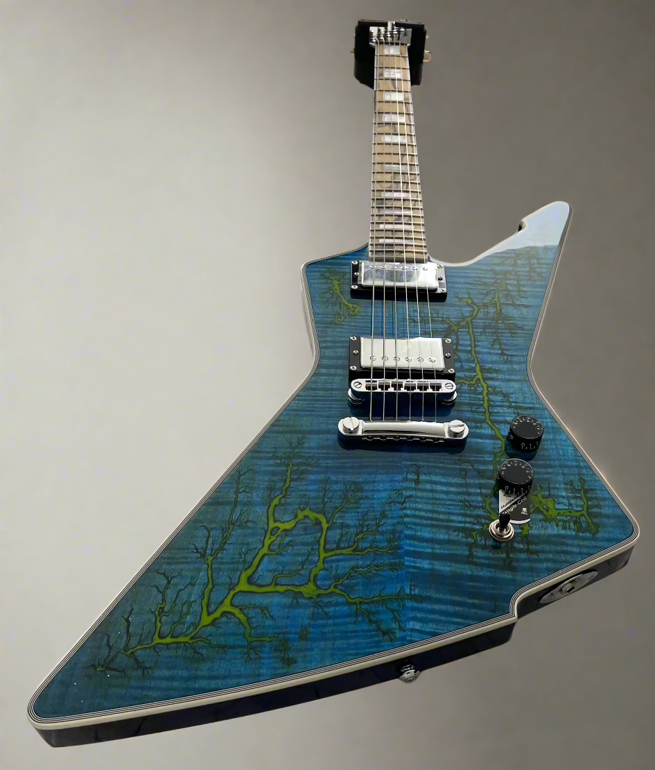 Schecter E-1 Electro-Resin Transparent Blue 603-SHC SERIAL NUMBER W24110518 - 7.2 LBS