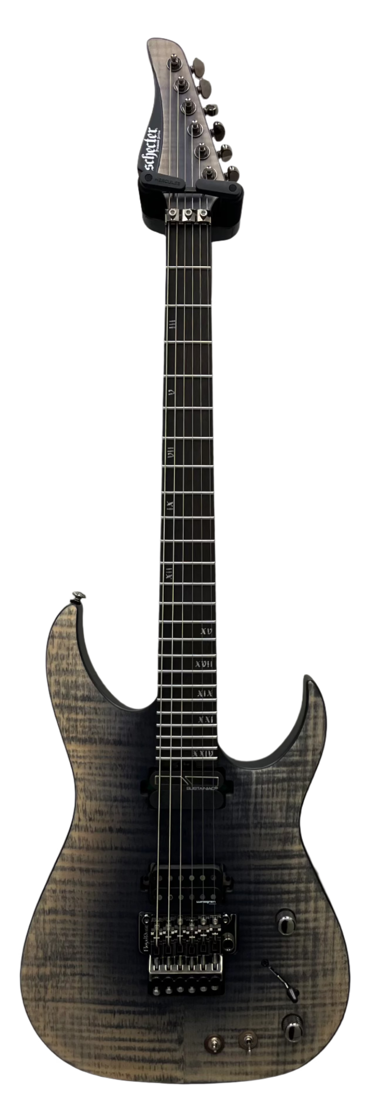 Schecter Banshee Mach 6 FR-S 6 String Electric Guitar w/ Sustainiac Fallout Burst Finish 1411-SHC SERIAL NUMBER W24100618 - 7.8 LBS