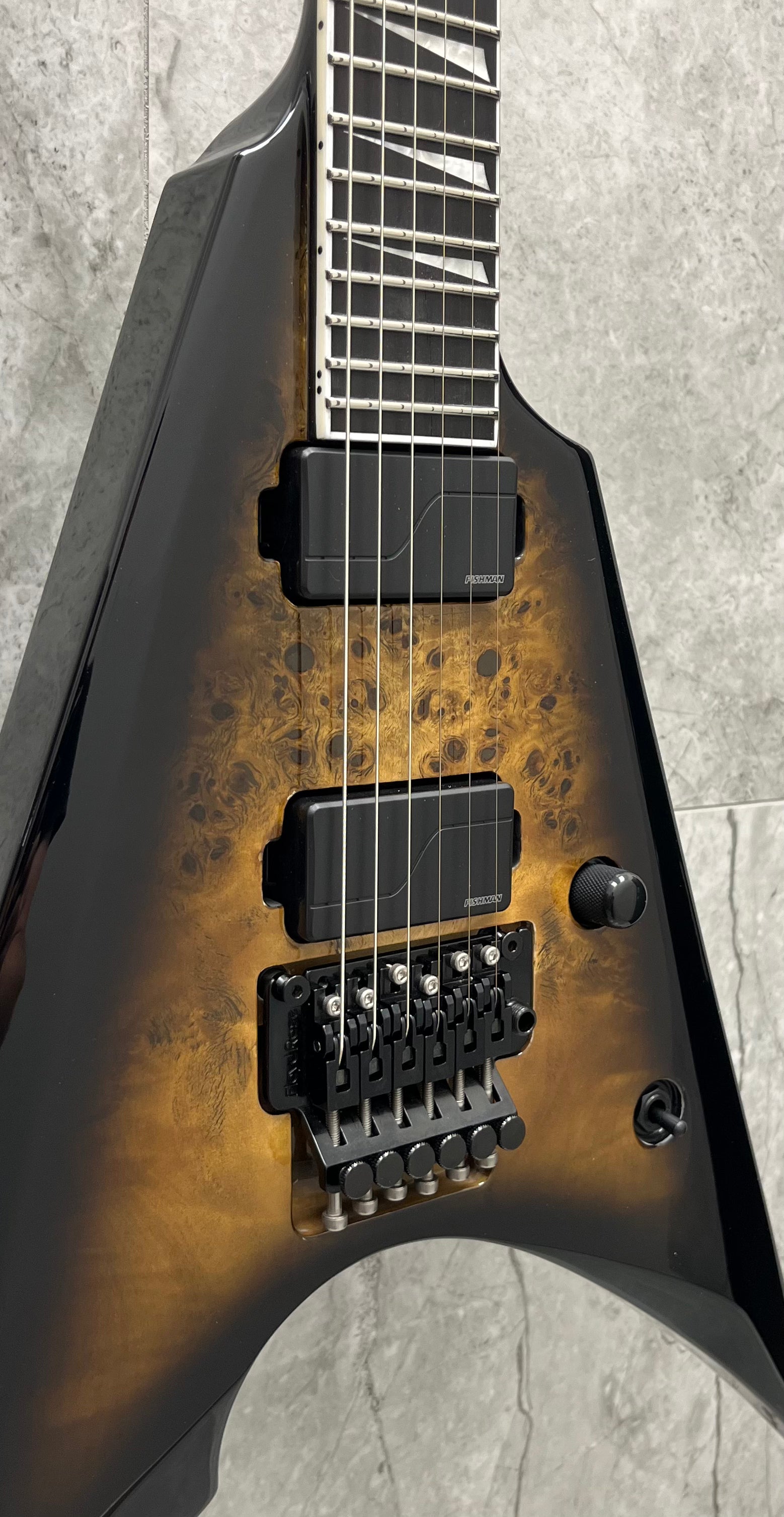 ESP E-II ARROW MADE IN JAPAN Electric Guitar EII Nebula Black Burst EIIARROWBMNBLKB SERIAL NUMBER ES9454223 - 7.8 LBS