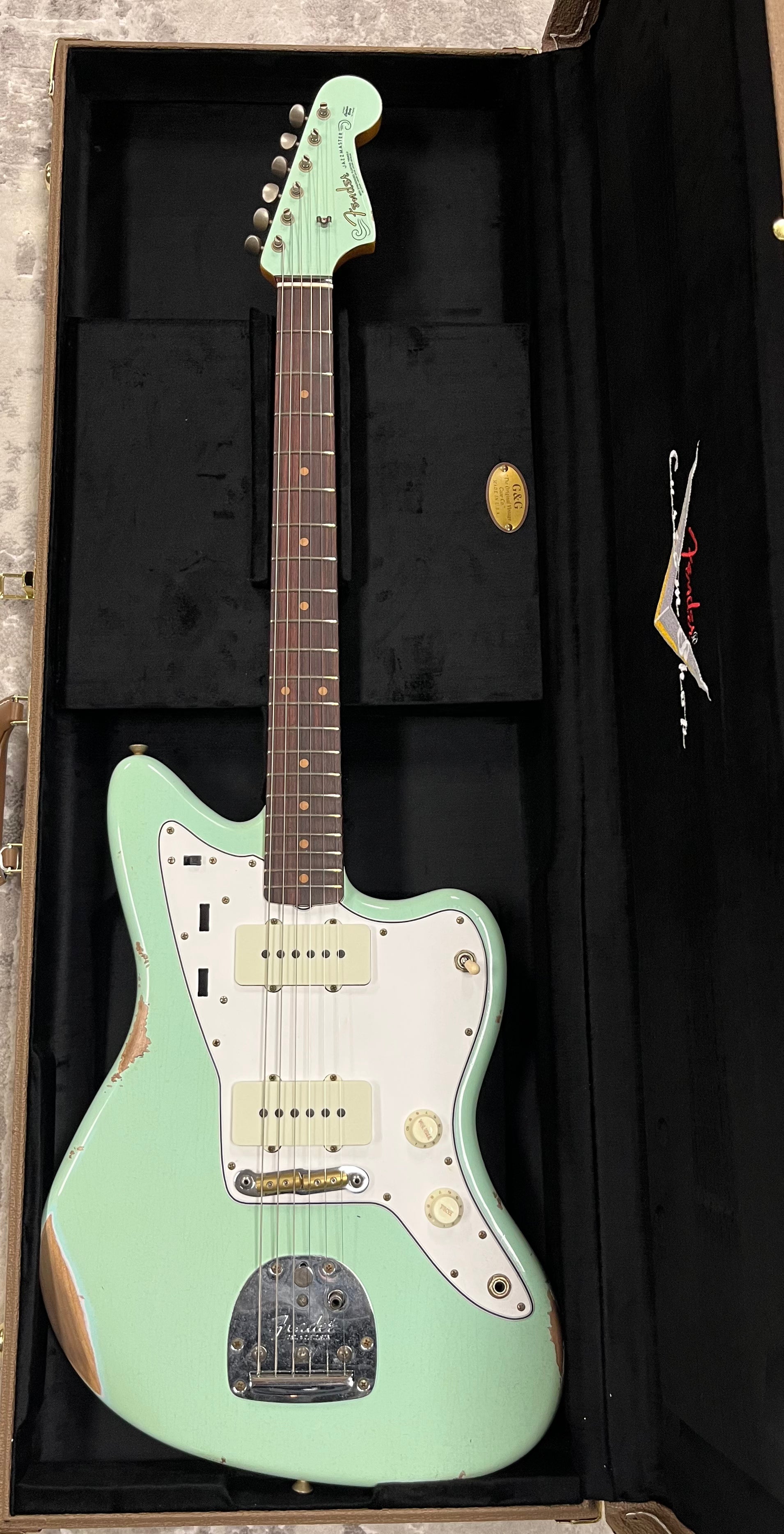 Fender Custom Shop 1963 Jazzmaster Relic Rosewood Fingerboard Aged Surf Green 9235700048 SERIAL NUMBER CZ587266 - 8 LBS 5 OZ