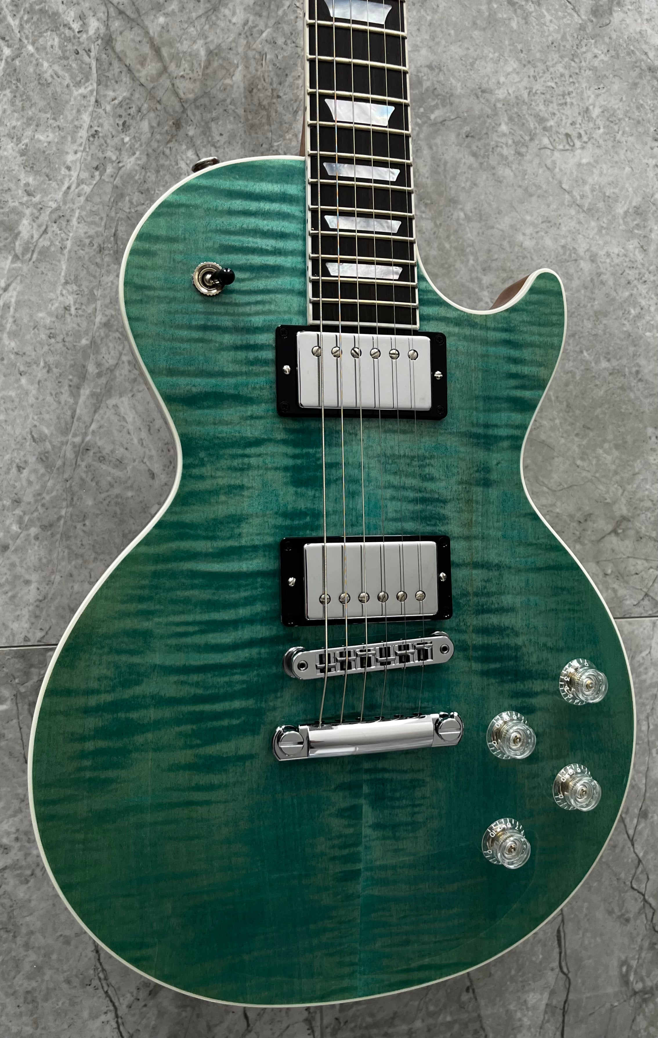 Gibson USA Les Paul Modern Figured - Seafoam Green LPM01SFCH SERIAL NUMBER 213640142 - 8 LBS 6 OZ