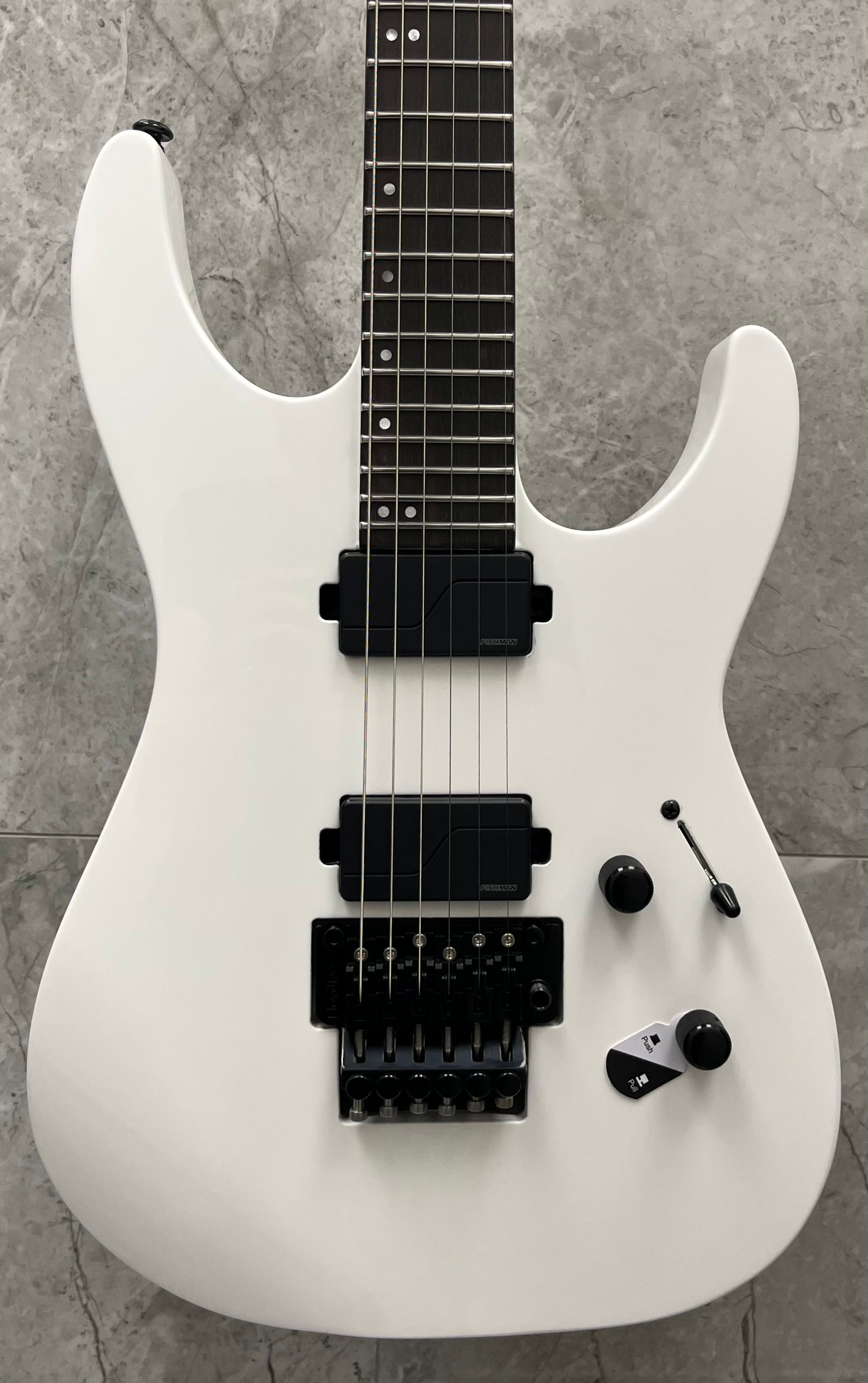 ESP LTD M-1000 M1000 SNOW WHITE W/ FISHMAN PICKUPS LM1000SW SERIAL NUMBER CI24070159 - 8 LBS 6 OZ