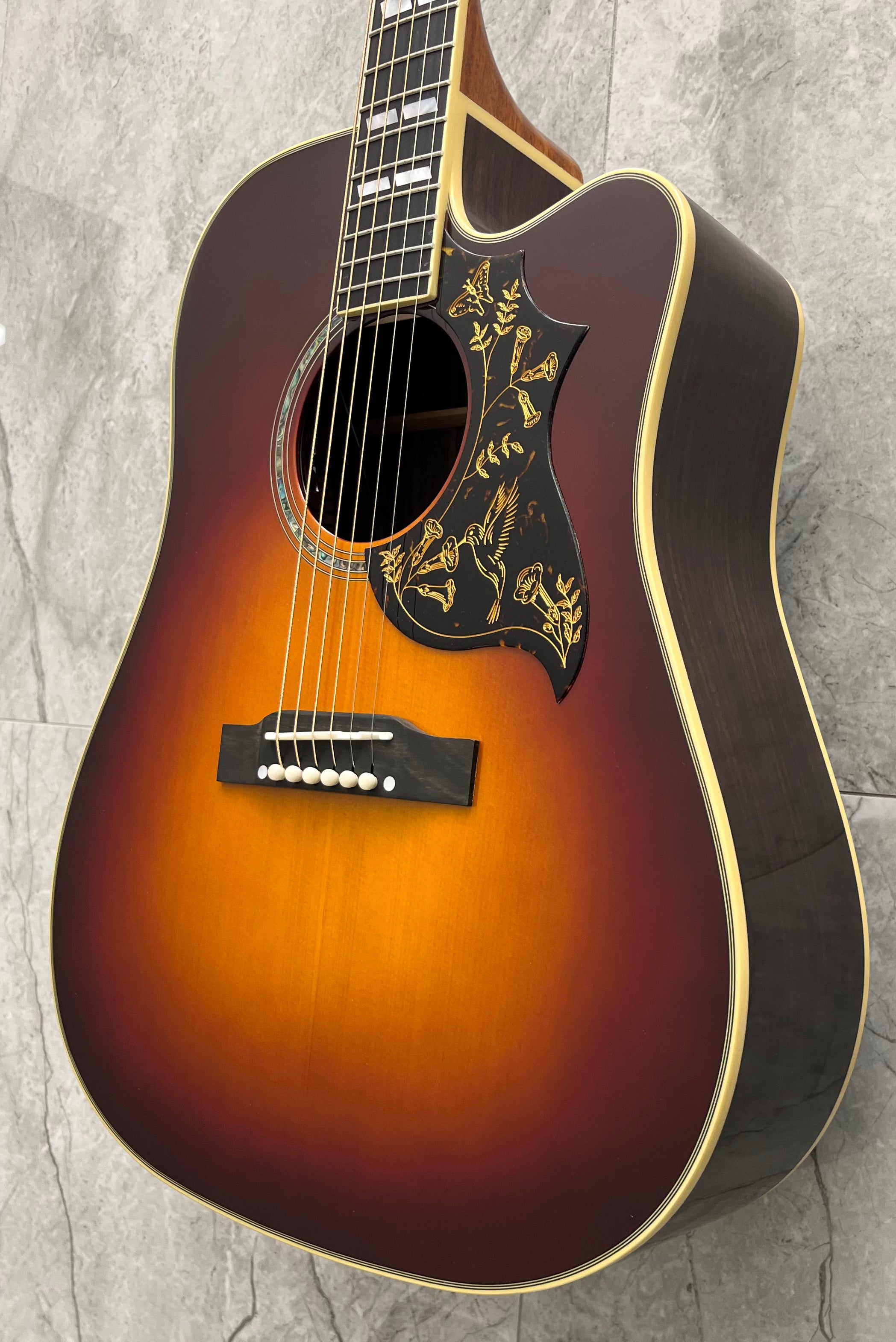 Epiphone Inspired by Gibson Custom Hummingbird Deluxe EC ECHBDECABGH Autumn Burst