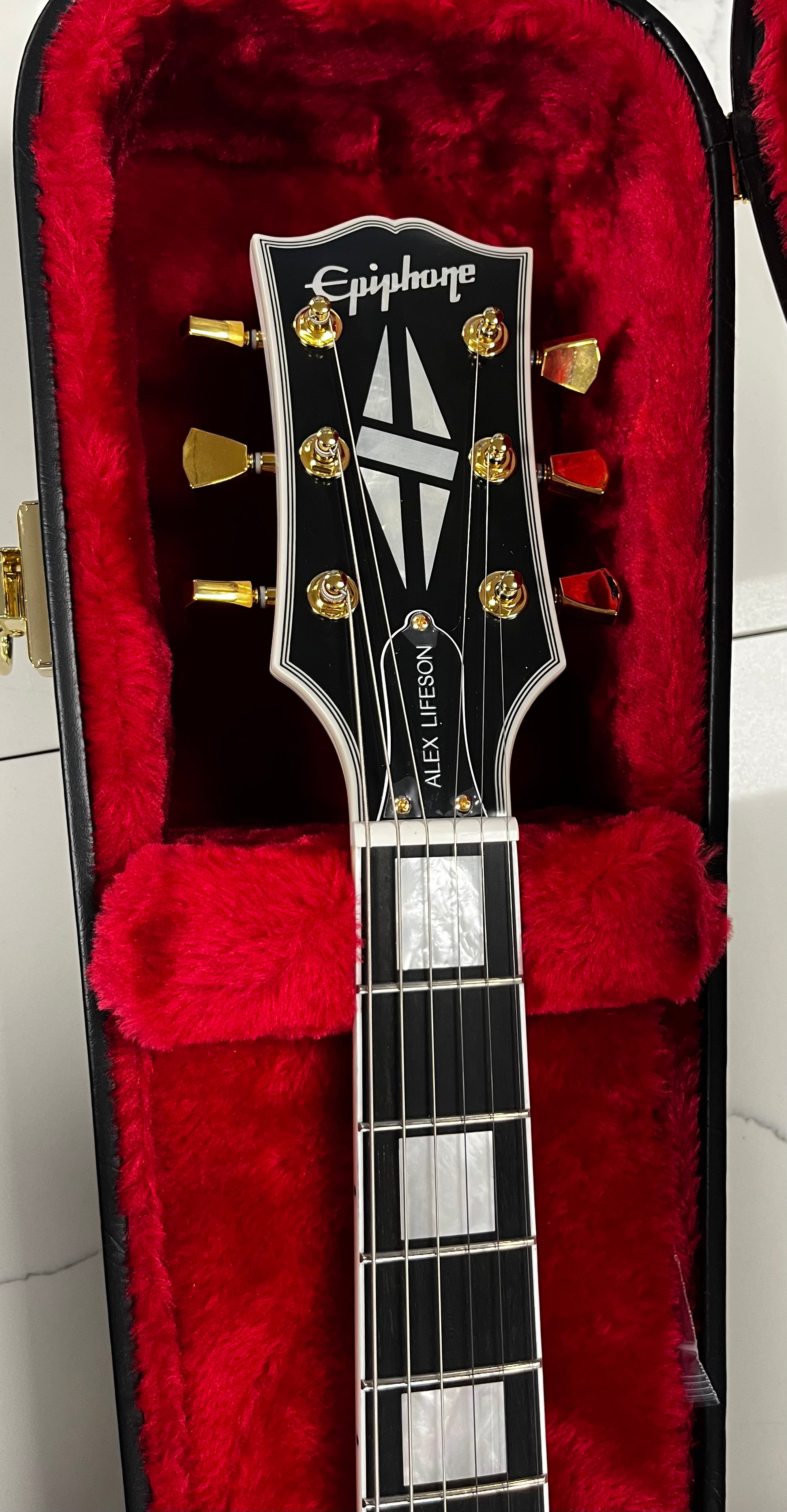 Epiphone Inspired by Gibson Custom Alex Lifeson 1976 ES-355 ES355 Reissue W/ HARDSHELL CASE ECAL355AWGM SERIAL NUMBER 25121510932 - 10 LBS 4 OZ