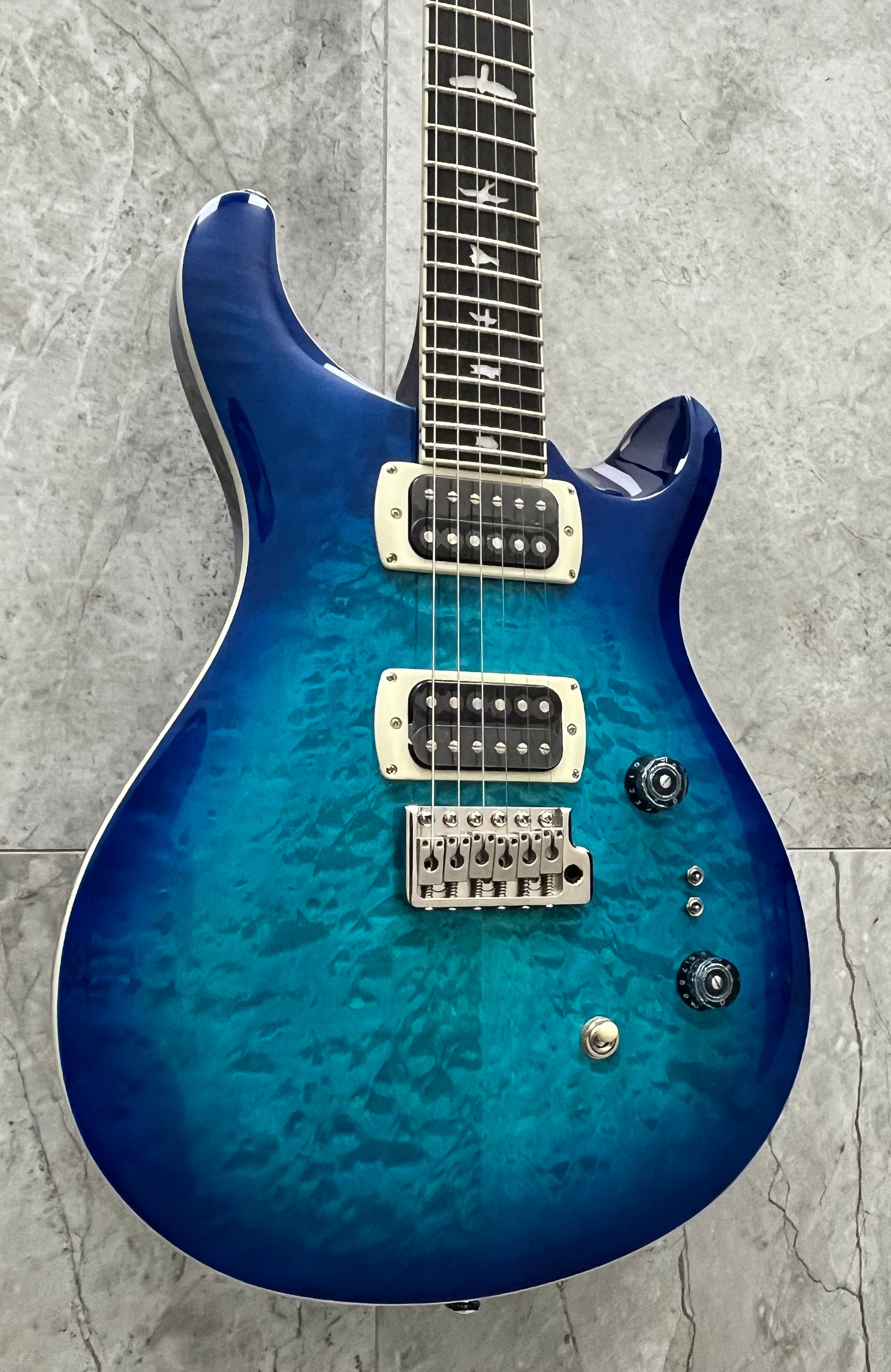 PRS GUITARS SE Custom 24-08 Quilt TOP Lake Blue 115995:LB SERIAL NUMBER CTIH054350 - 7 LBS 10 OZ