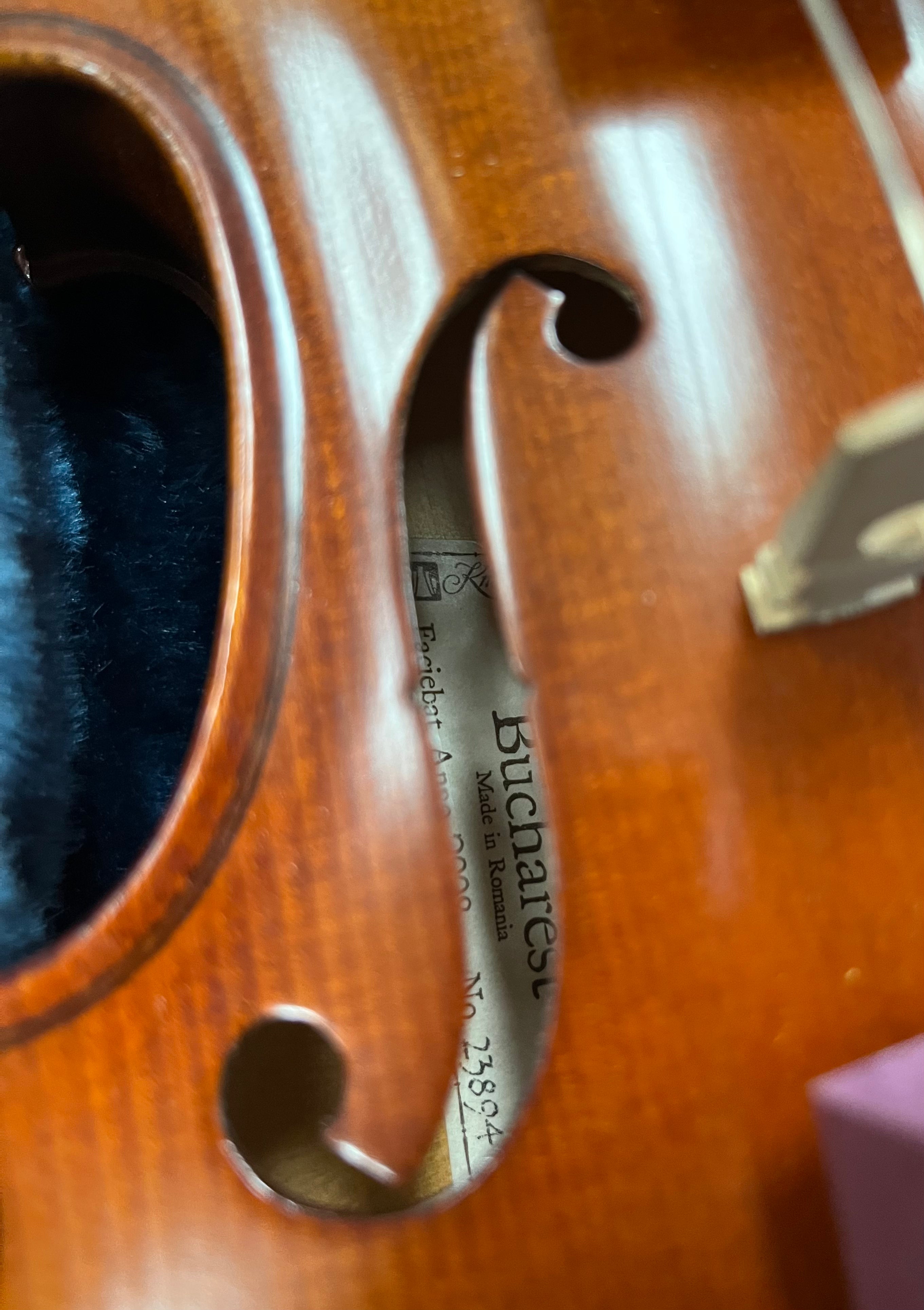 Knilling Bucharest 4KT Violin Outfit Made in Romania W/ Hard Shell Case 3/4 size