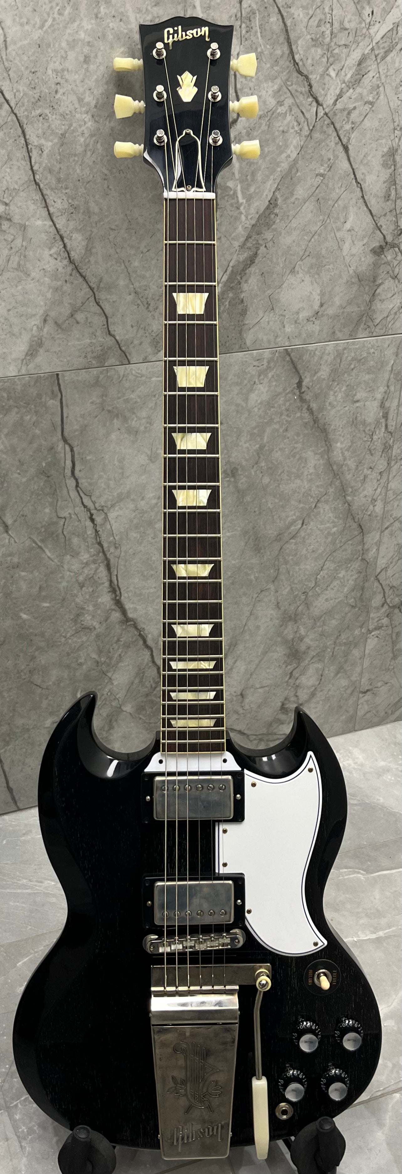 Gibson Custom Shop 1964 SG Standard Electric Guitar with Hardshell Case - Silver Fox VOS SGSR64PSL22418