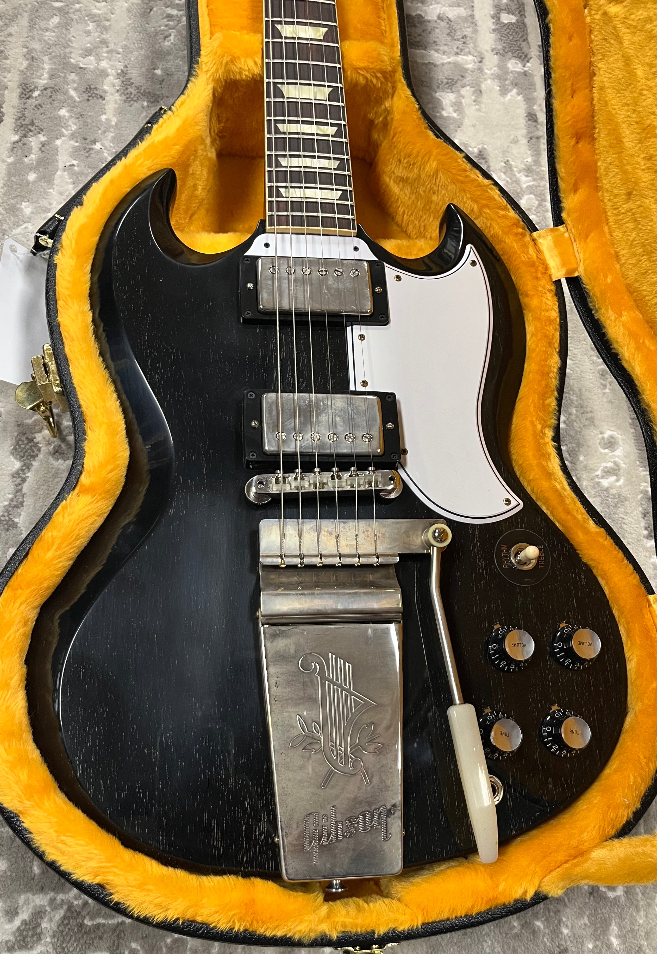 Gibson Custom Shop 1964 SG Standard Electric Guitar with Hardshell Case - Silver Fox VOS SGSR64PSL22418