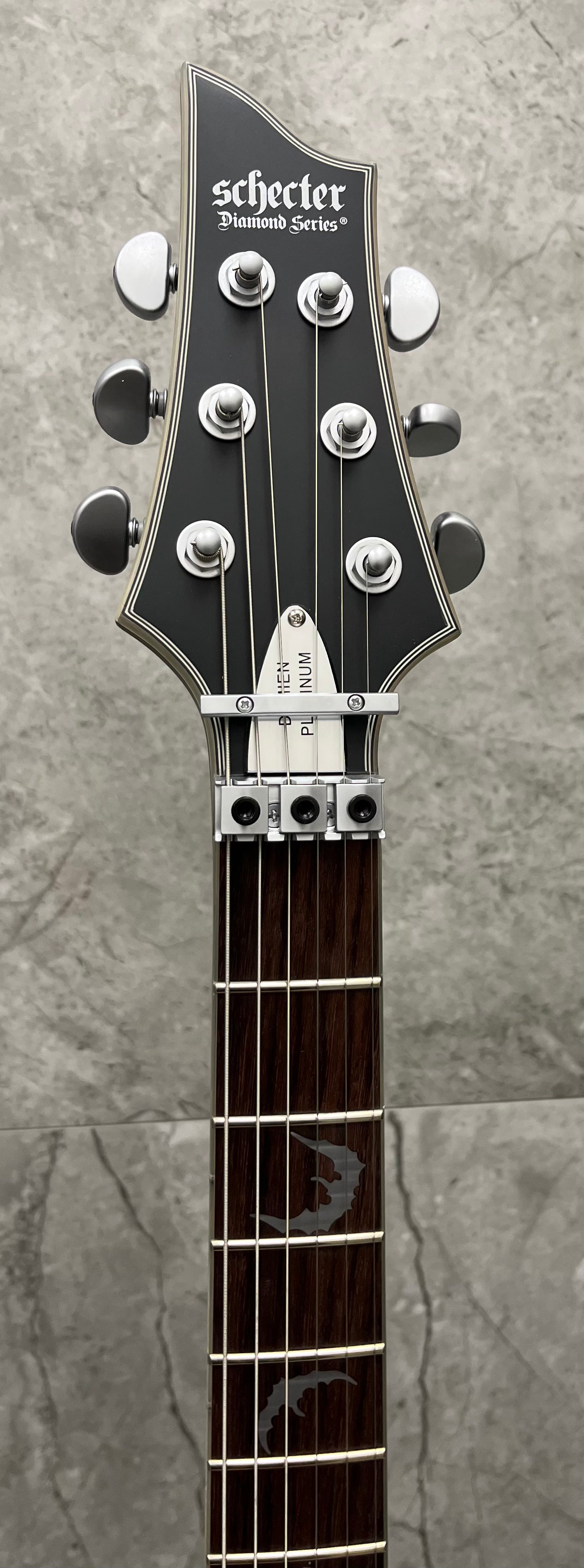 Schecter DAMIEN PLATINUM DAMIEN-PLAT-6-FR-SBK Satin Black Guitar with Schecter DAMIEN PLATINUM DAMIEN-PLAT-6-FR-SBK Satin Black Guitar with
