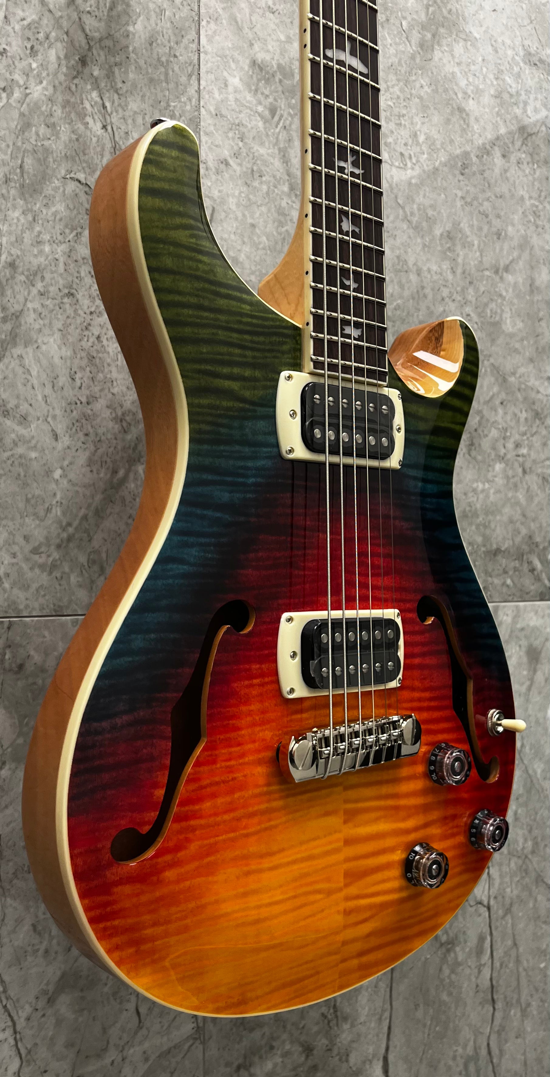 PRS Guitars SE Ed Sheeran Hollowbody I Piezo Baritone Electric Guitar with Gigbag - Kaleidoscope 117232::1E SERIAL NUMBER CTII010885 - 6 LBS 13 OZ
