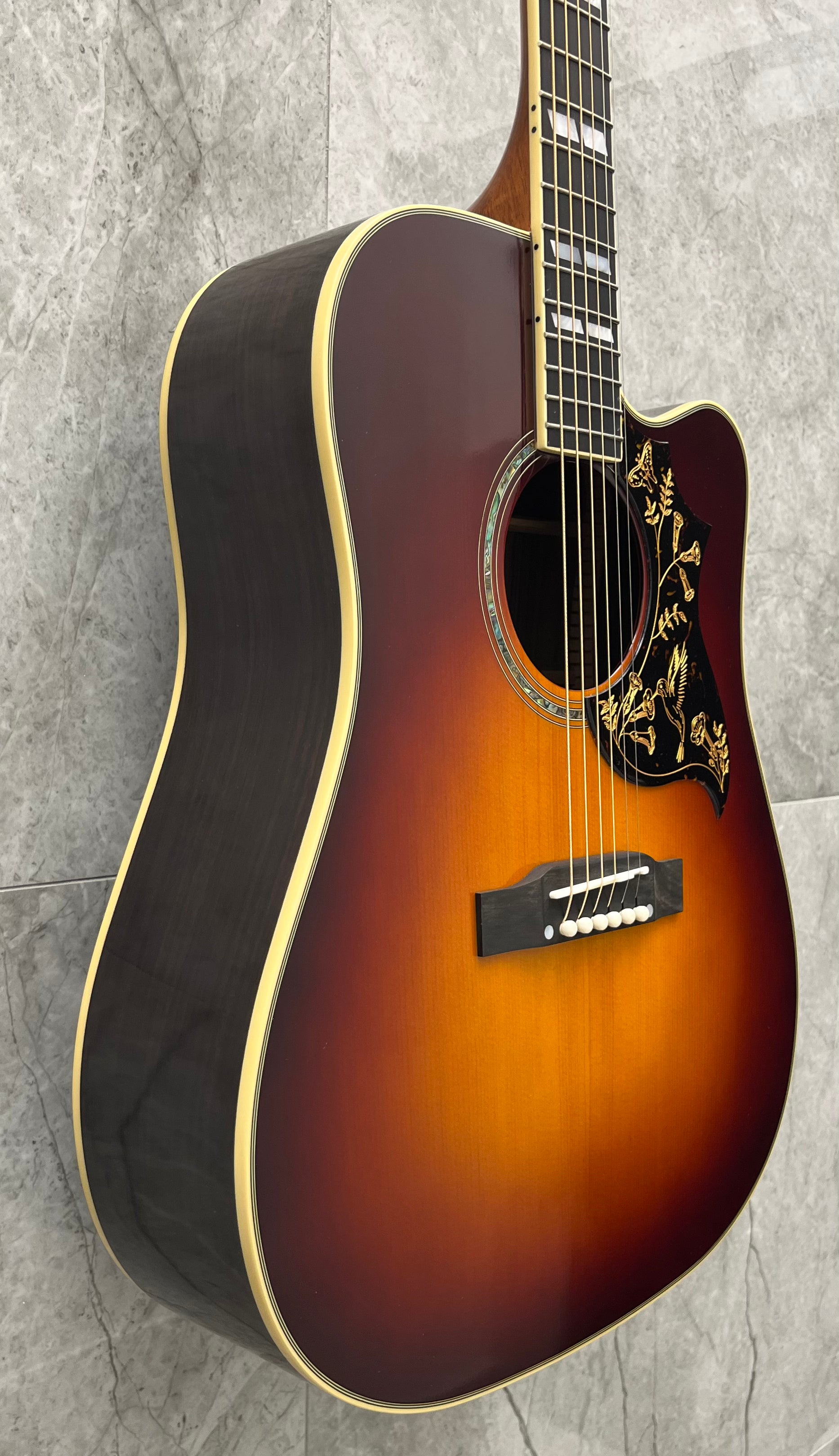 Epiphone Inspired by Gibson Custom Hummingbird Deluxe EC ECHBDECABGH Autumn Burst