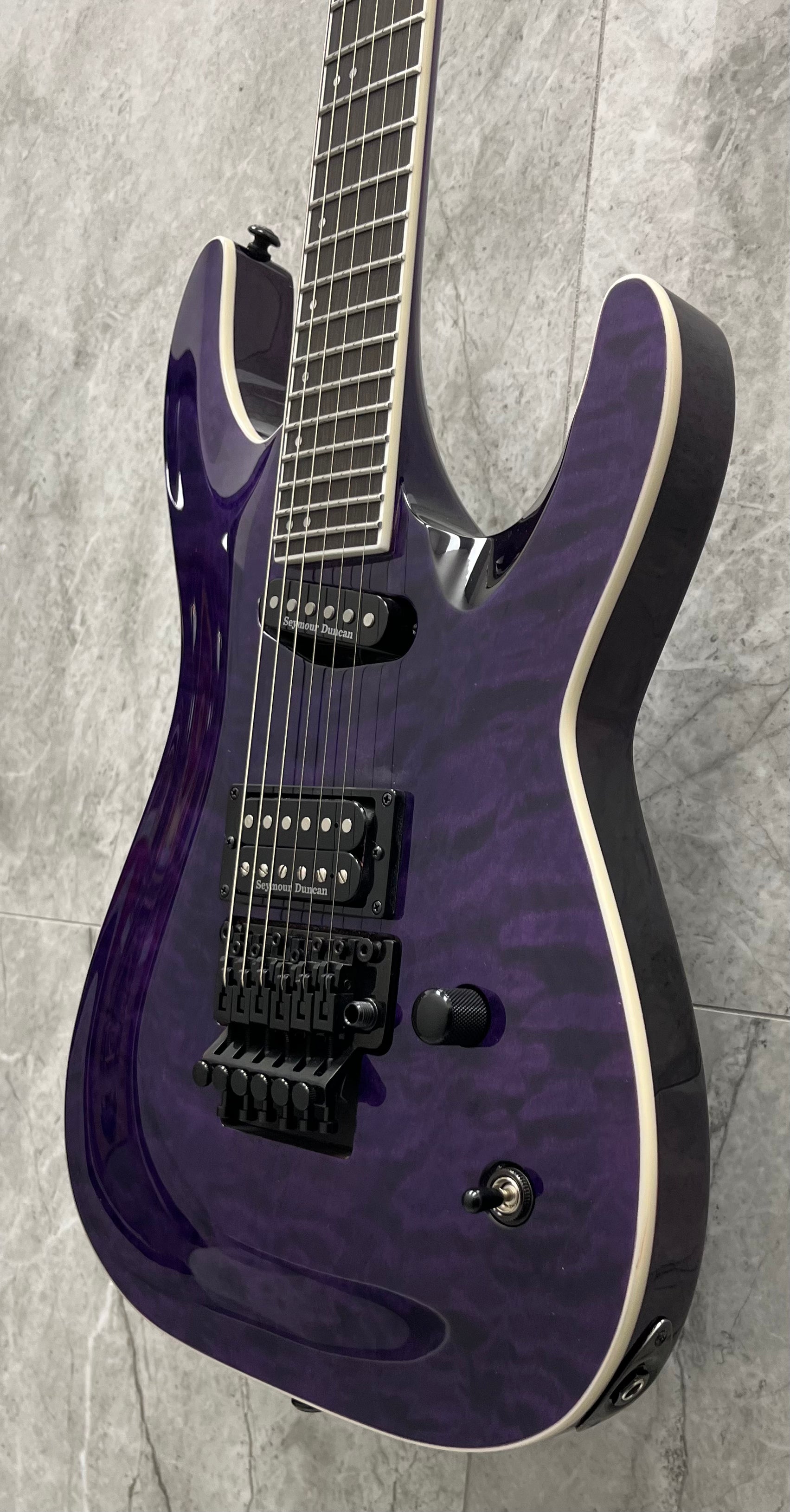 ESP LTD Andy LaRocque ALR-II Signature Electric Guitar - See thru Purple LALRIIQMSTP SERIAL NUMBER W25040911 - 8.4 LBS