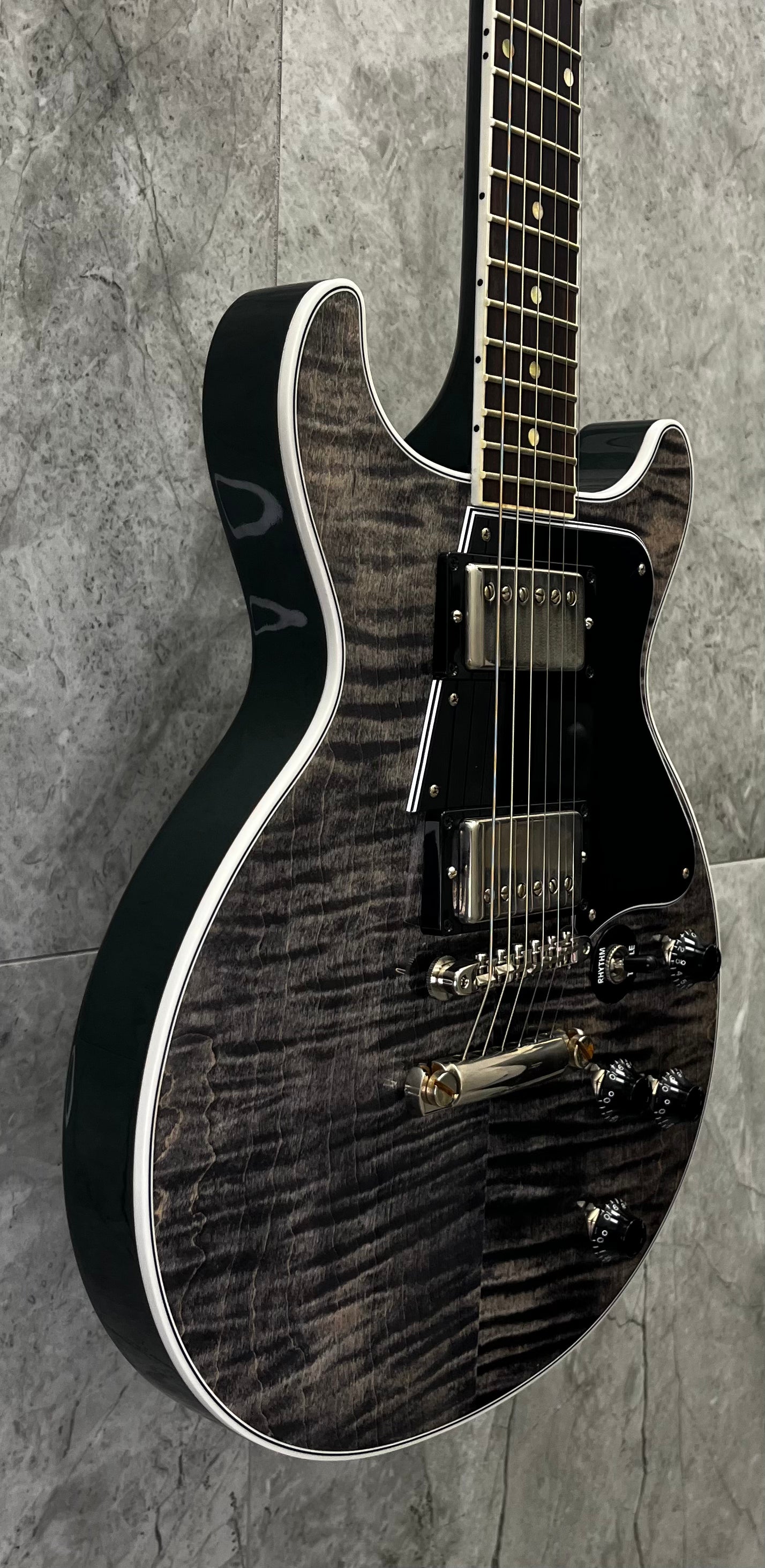 Gibson Custom Shop Les Paul Special Double Cut VOS Figured Electric Guitar - Trans Black CUS24256 SERIAL NUMBER CS501878 - 7 LBS 14 OZ