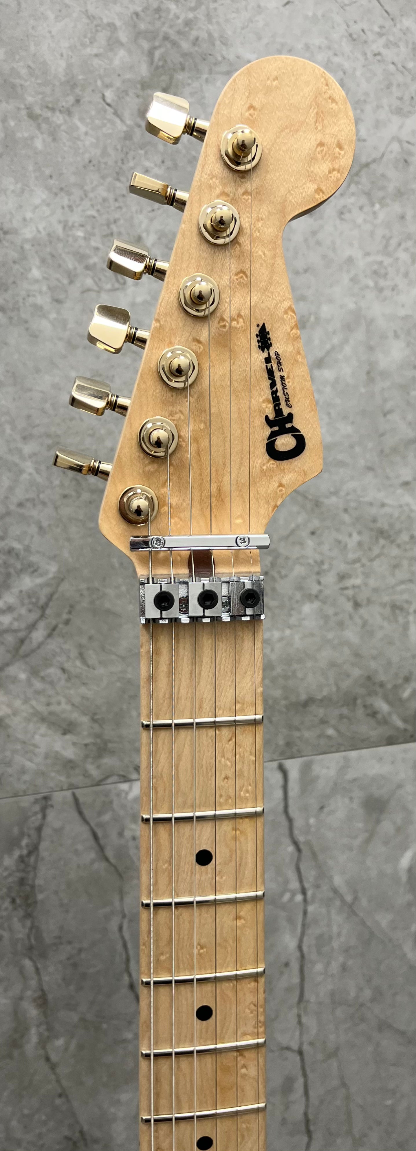 CHARVEL USA CUSTOM SHOP SPECIAL EDITION STYLE 2 HS AMBER LAGER BURST 2898000030 SERIAL NUMBER C18180 - 9.6 LBS