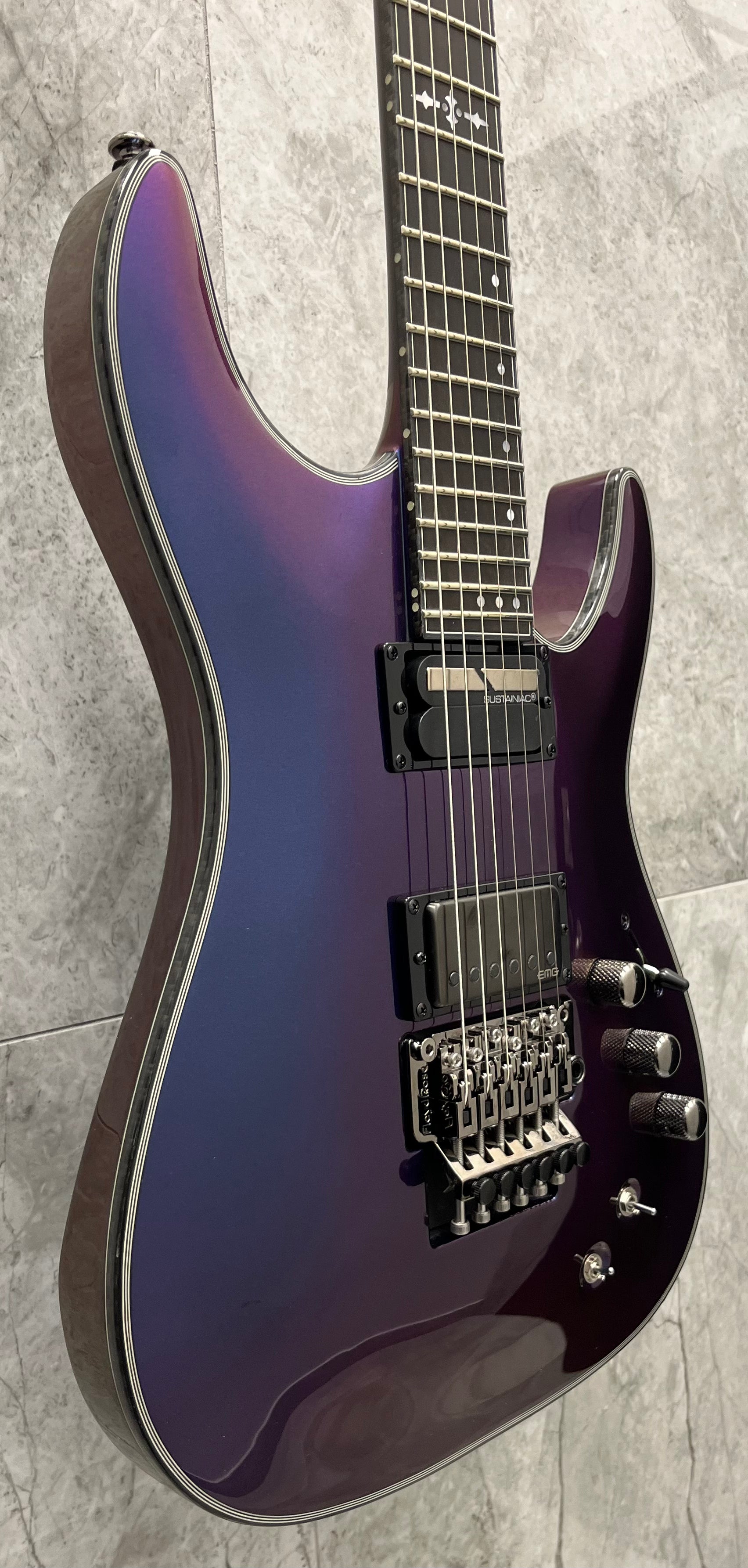 Schecter Hellraiser Hybrid C-1 FR S w/ sustainiac Ultra Violet 1955-SHC SERIAL NUMBER W24071661 - 8.0 LBS