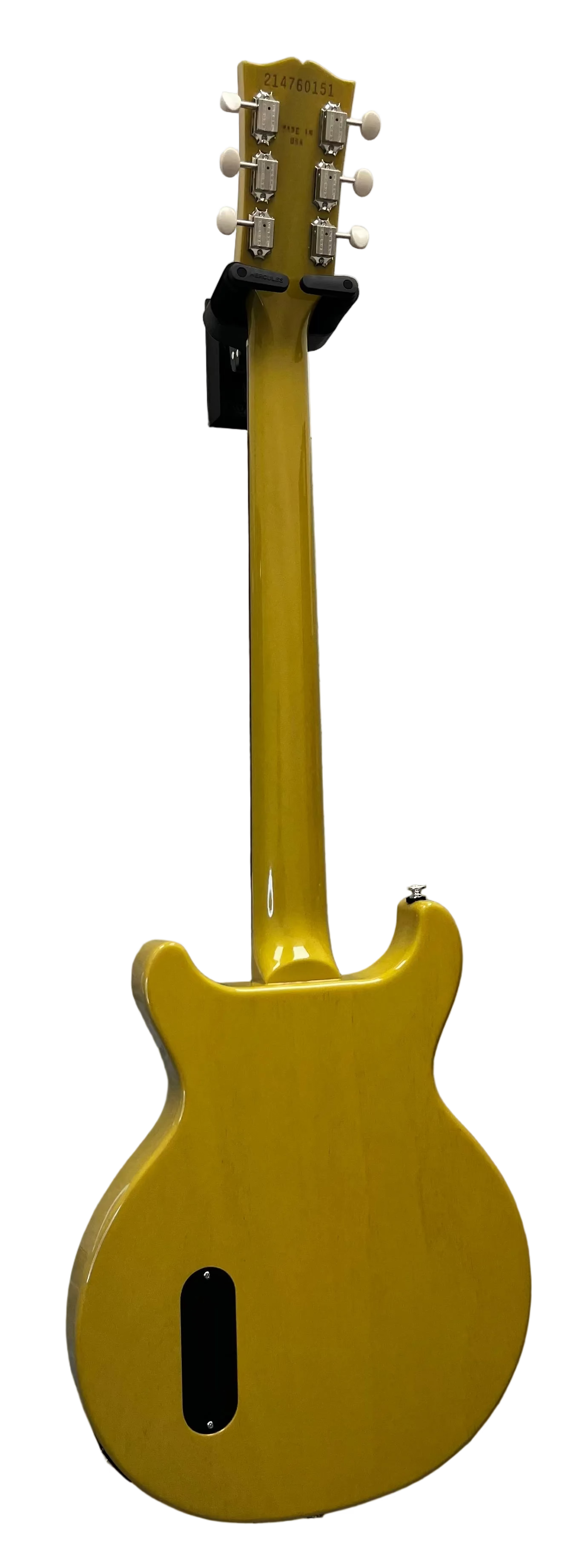 Gibson USA Les Paul Junior Double Cut Electric Guitar with Hardshell Case - TV Yellow LPJD00TVNH SERIAL NUMBER 214760151 - 7 LBS 2 OZ