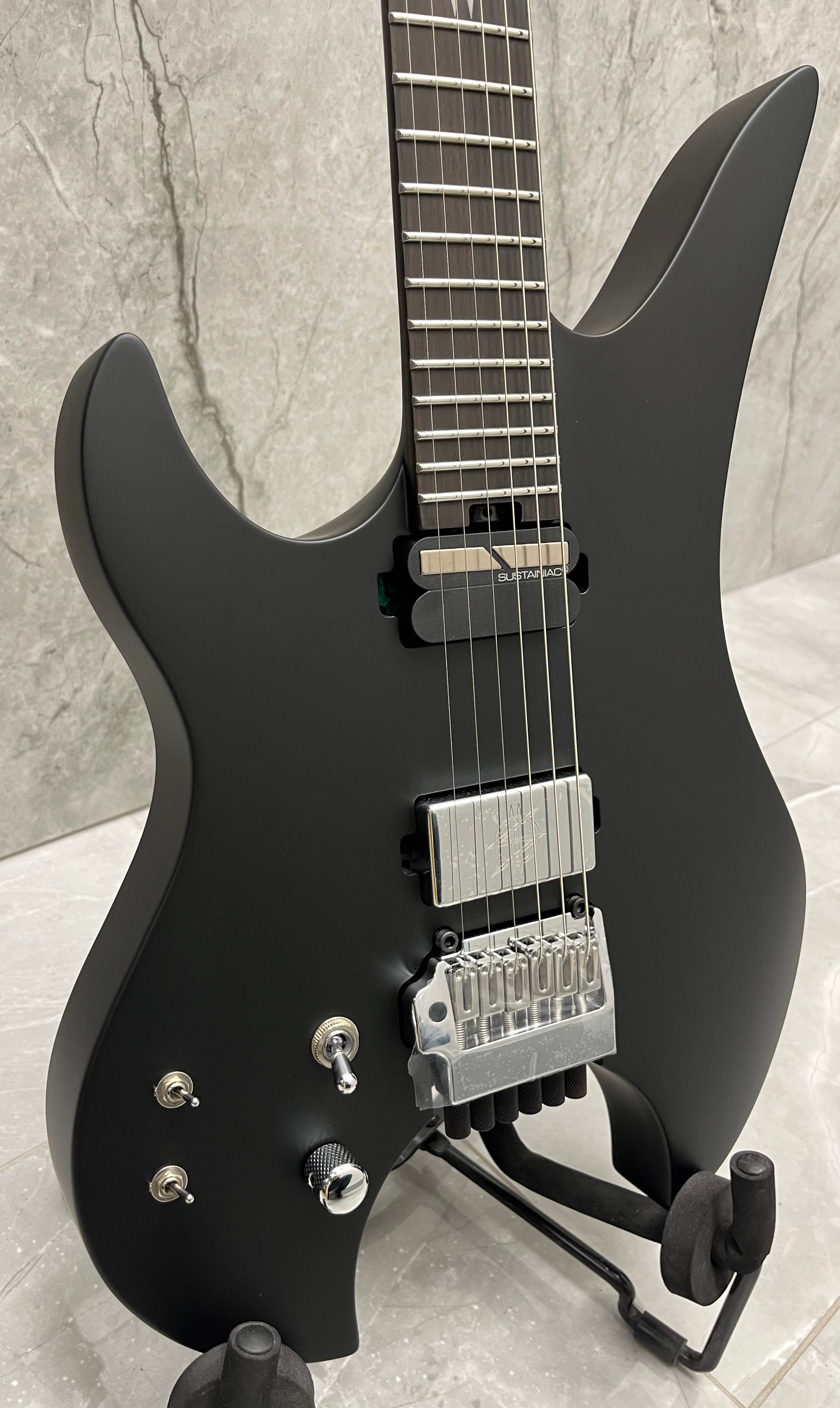 Schecter Synyster Gates Custom 6 TR S W/SUSTAIANIAC Left Handed Headless Electric Guitar, Satin Black 2116-SHC SERIAL NUMBER CI25010092 - 7 LBS 14 OZ