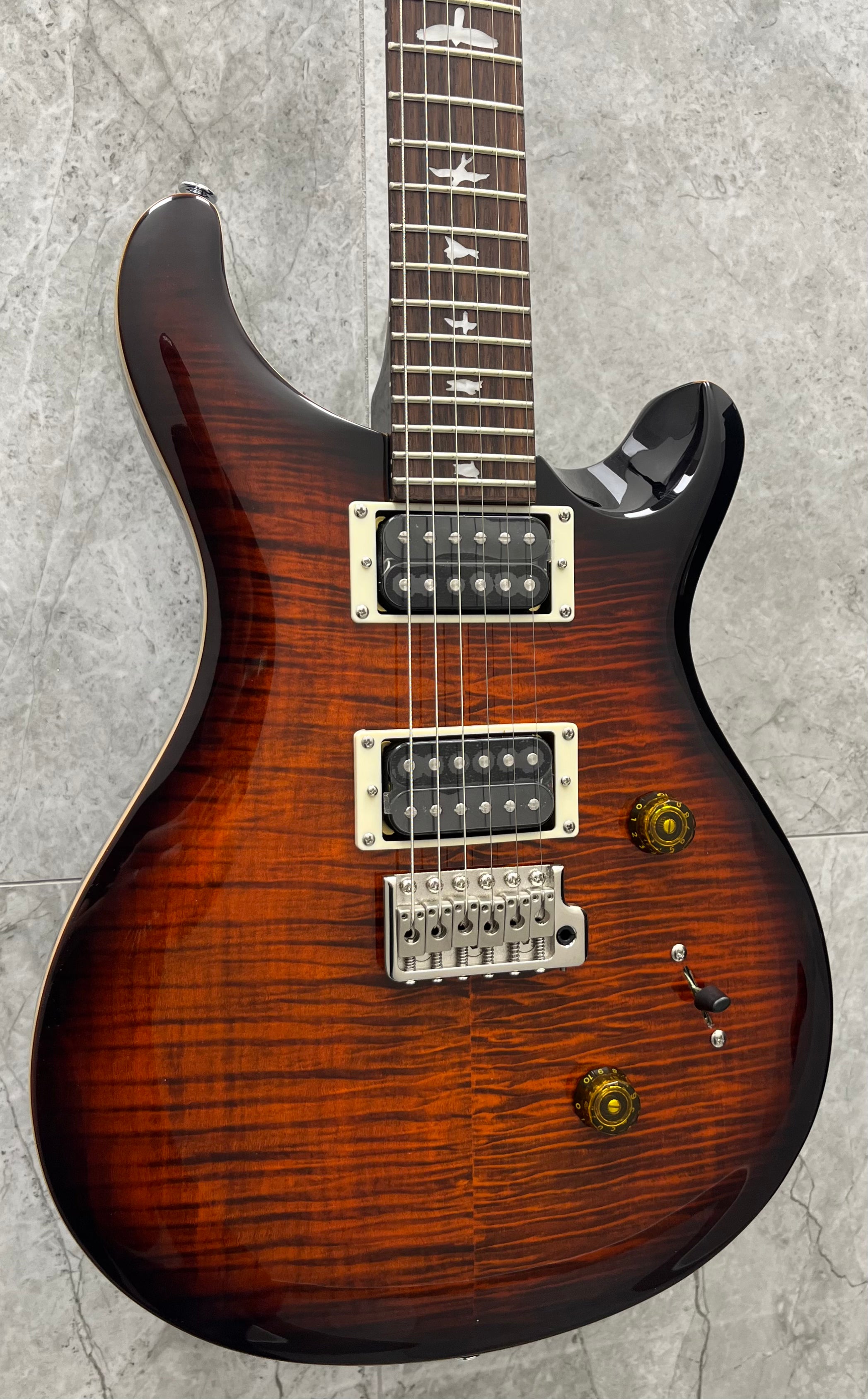 prs se custom 24 tobacco burst 24, '22 wide thin maple neck PRS SE Custom 24 Semi-Hollow