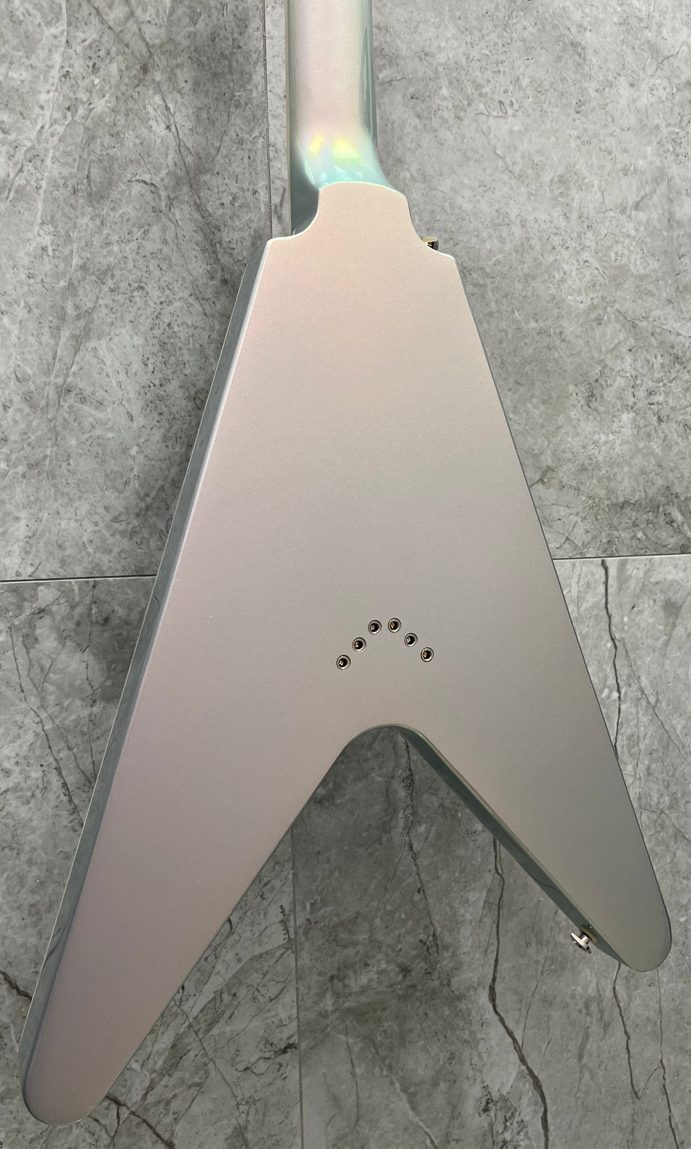 Epiphone Futura Flying V Custom W/ Stainless Steel Frets and Gig Bag Quicksilver Shift EIFFVCQSSNH SERIAL NUMBER 25111525626 - 7 LBS 11 OZ