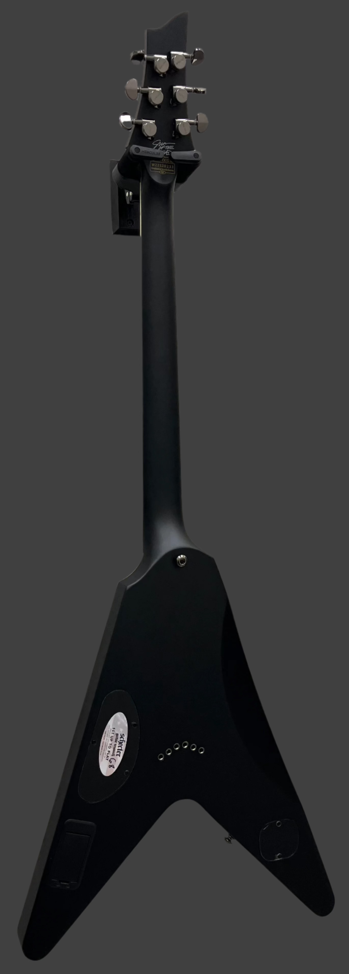 Schecter Juan of the Dead V-1 Electric Guitar, Black Reign 914-SHC SERIAL NUMBER W22120233 - 6.8 LBS