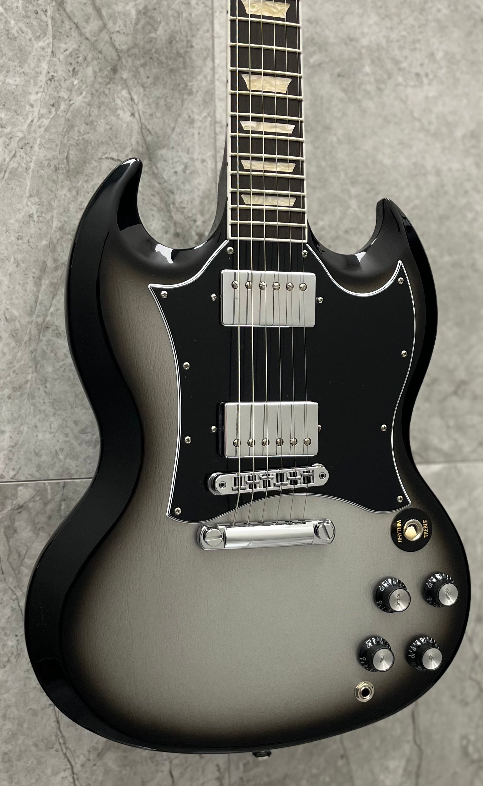 Gibson USA SG Standard Electric Guitar with Softshell Case - Ebony Silverburst SGSG23BSCH SERIAL NUMBER 232540103 - 6 LBS 5 OZ