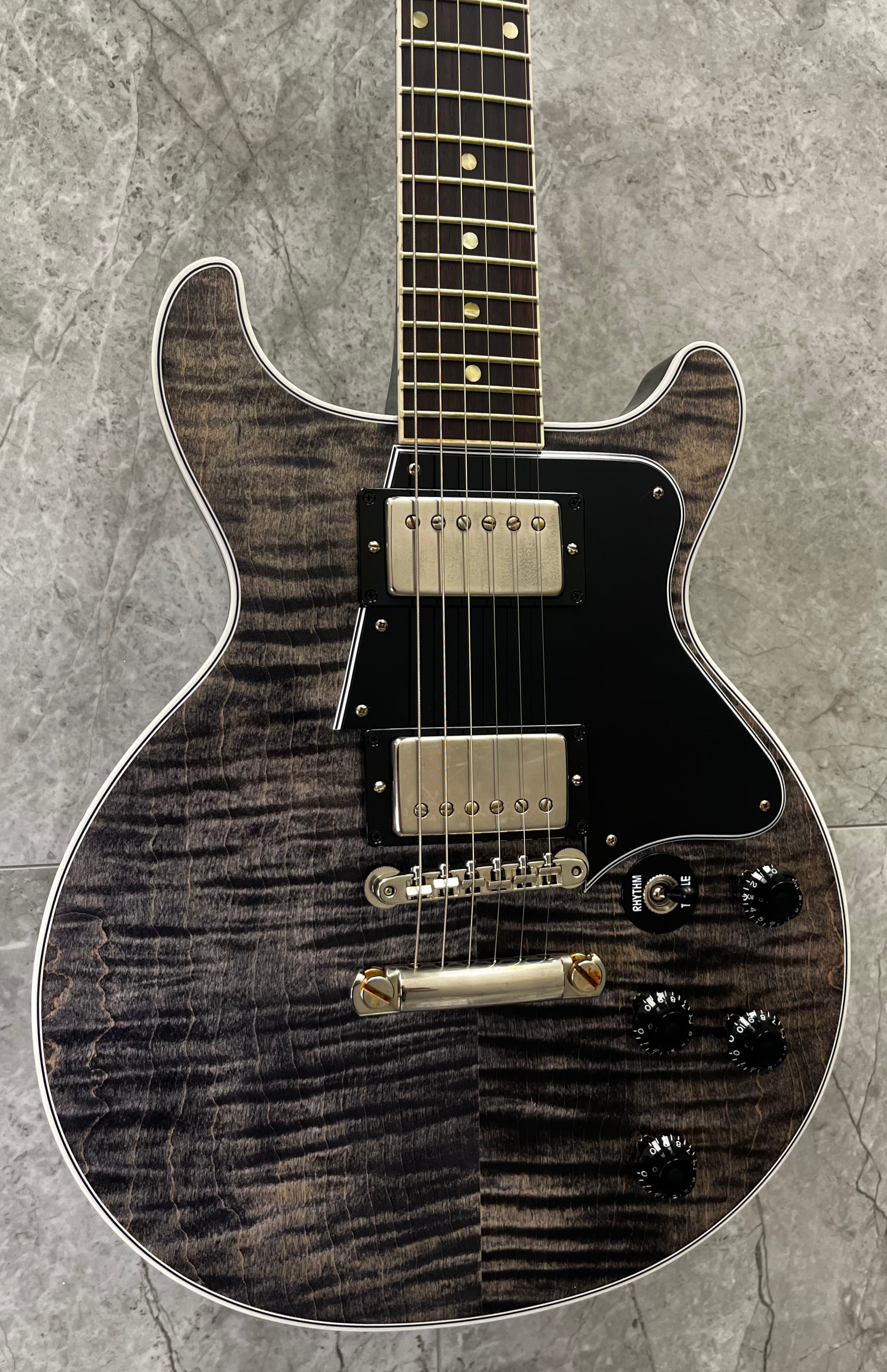 Gibson Custom Shop Les Paul Special Double Cut VOS Figured Electric Guitar - Trans Black CUS24256 SERIAL NUMBER CS501878 - 7 LBS 14 OZ