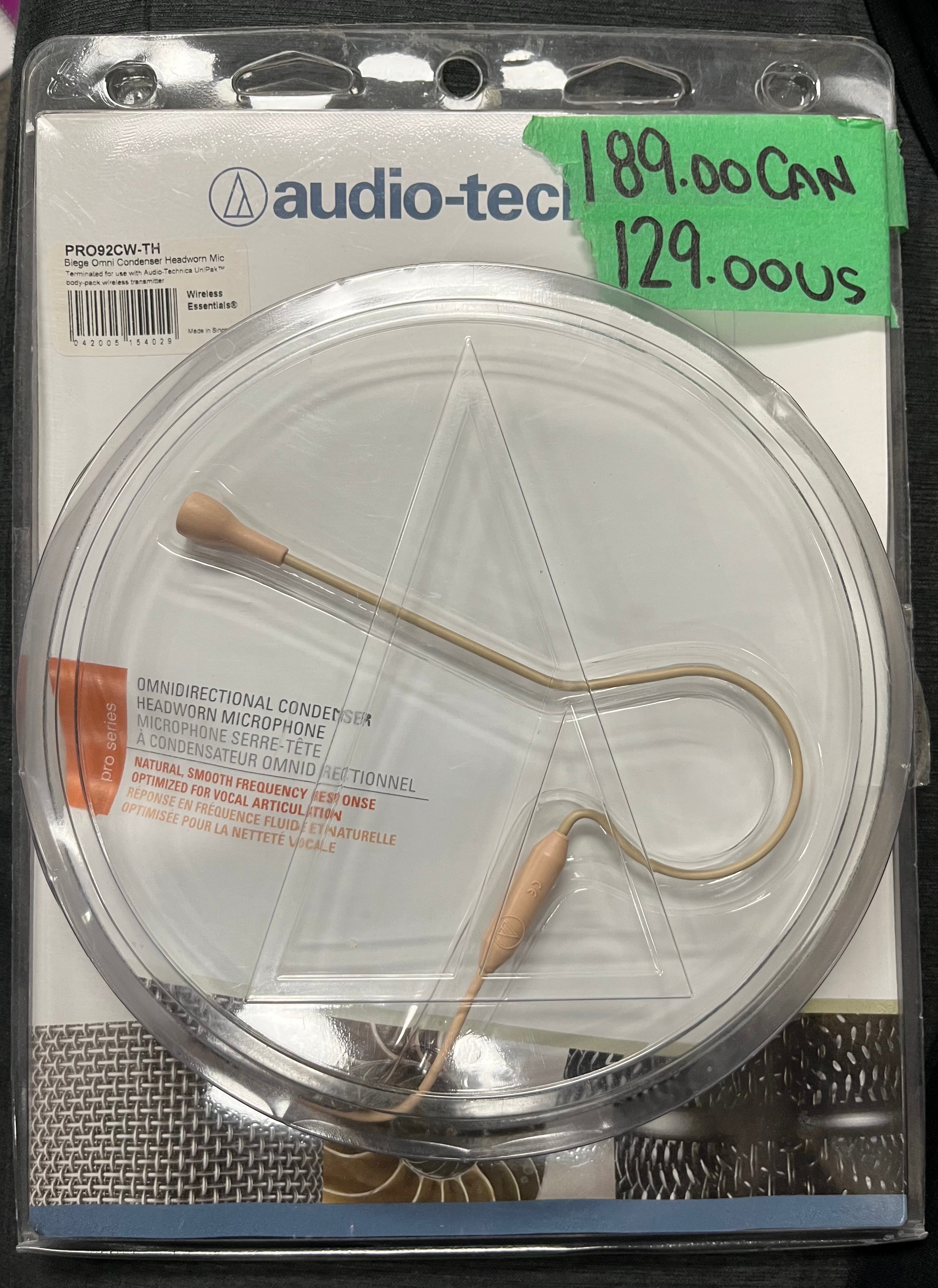 AUDIO-TECHNICA PRO92CW-TH BIEGE OMNI CONDENSER HEADWORN MIC