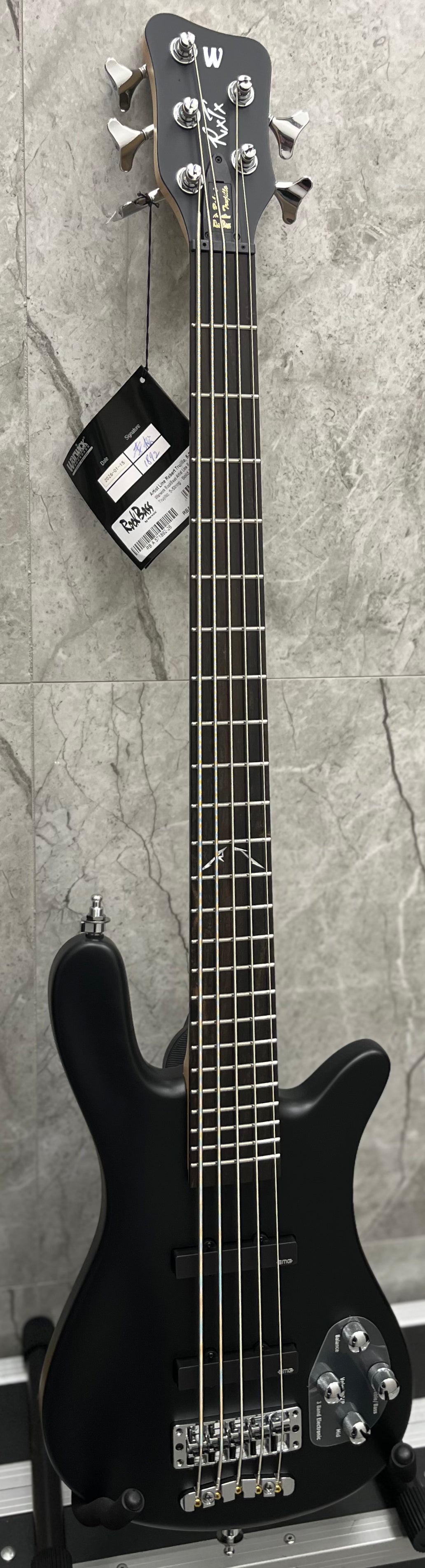 Warwick RockBass Artist Line Robert Trujillo Metallica 5 String - Solid Black Satin BA194593AAALDFR SERIAL NUMBER RB A 571892 26 - 8 LBS 12 OZ