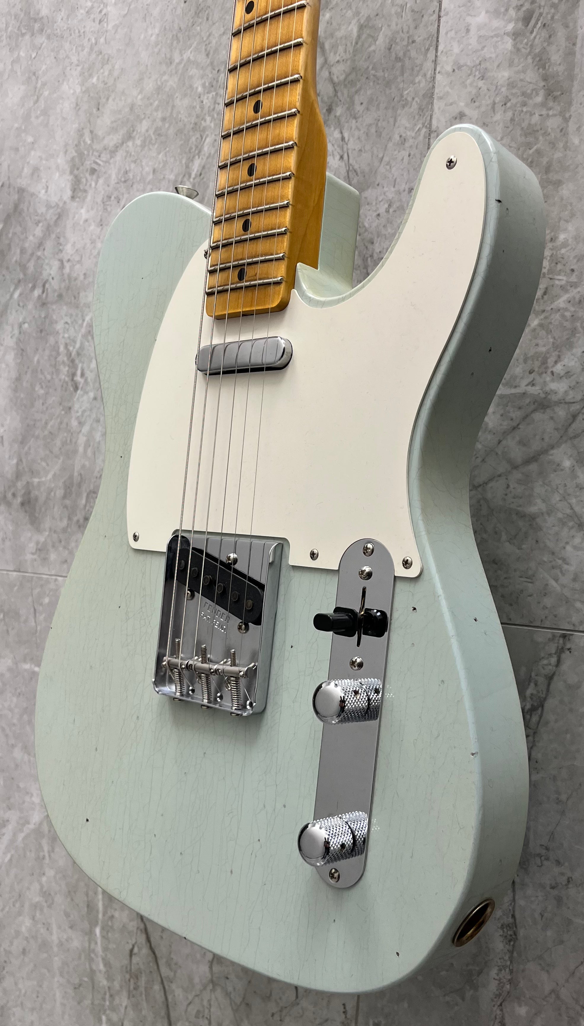 Fender USA Custom Shop 1955 Telecaster Journeyman Relic with Closet Classic Hardware, 1-Piece Quartersawn Maple Neck, Super Aged Sonic Blue 9235700023 SERIAL NUMBER CZ584952 - 7.0 LBS