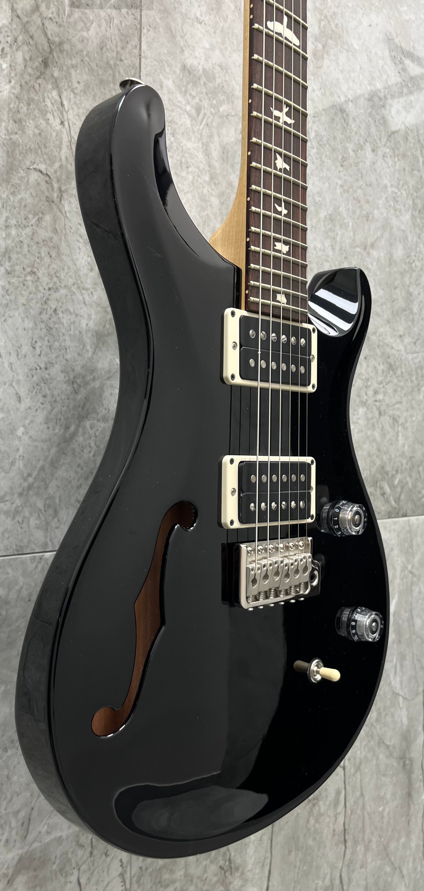 PRS USA CE24 Semi Hollow – ALL Black SERIAL NUMBER 24 0378643 - 6.4 LBS
