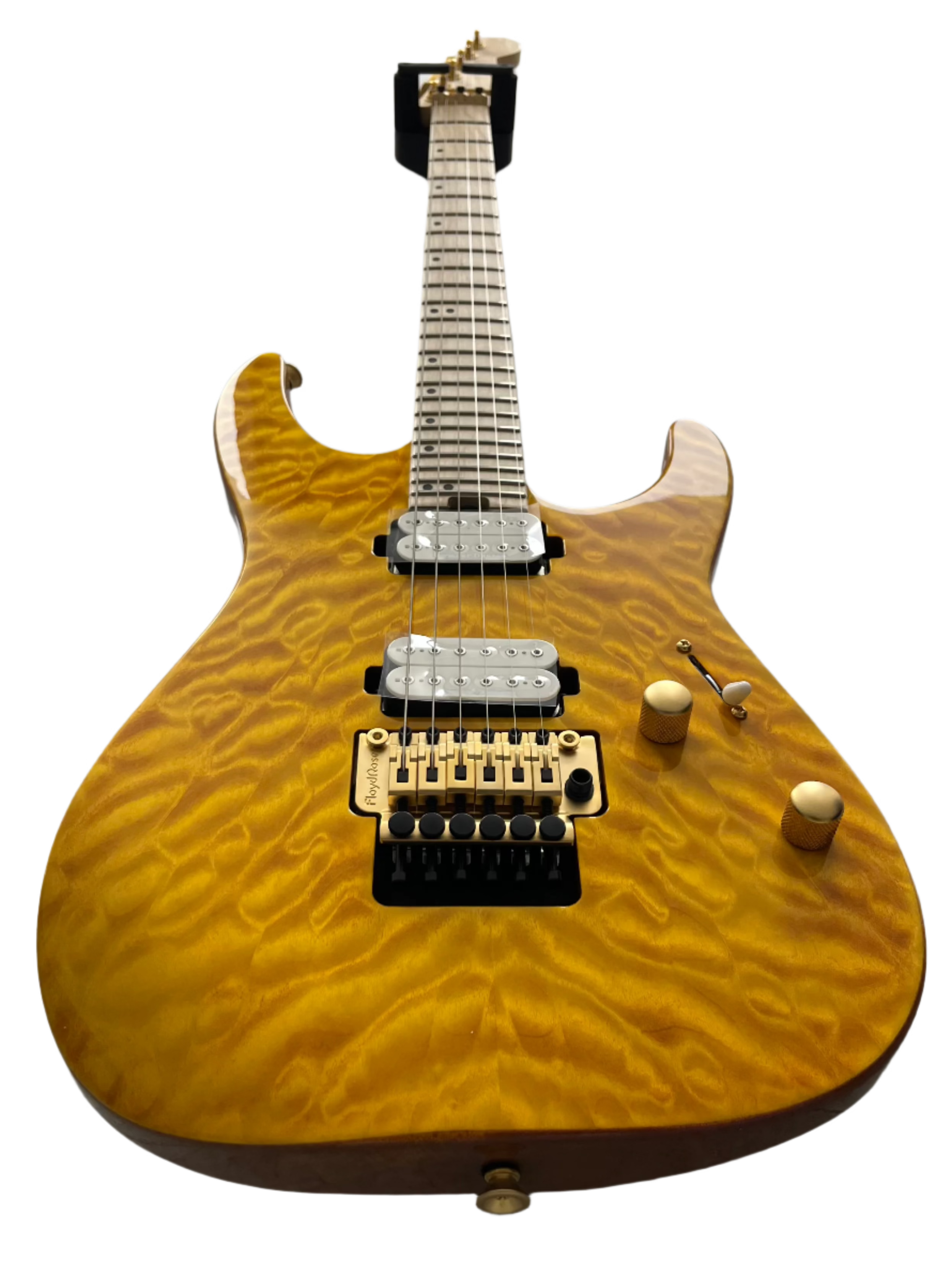 Charvel Pro-Mod DK24 HH FR M Mahogany with Quilt Maple Maple Fingerboard Dark Amber 2969431558 SERIAL MC24000636 - 7.4 LBS