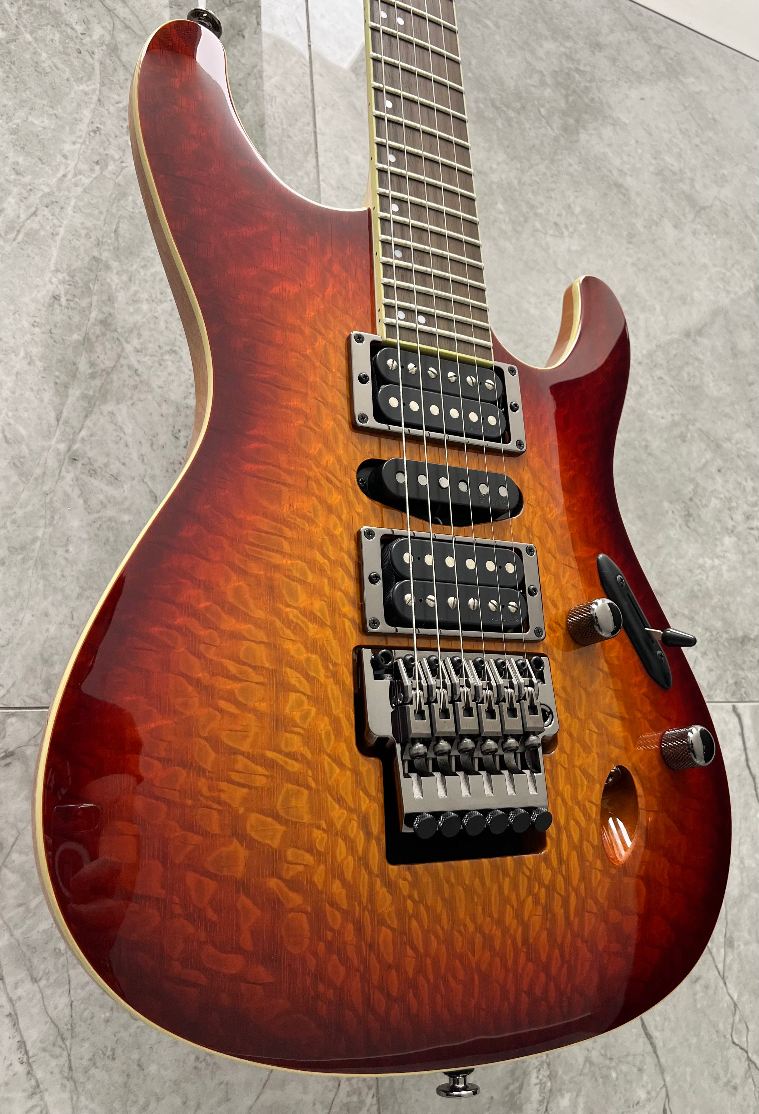 Ibanez MADE IN JAPAN S6570SKSTB Prestige S Electric Guitar with Silk Oak Top Sunset Burst SERIAL NUMBER F2410951 - 7.2 LBS