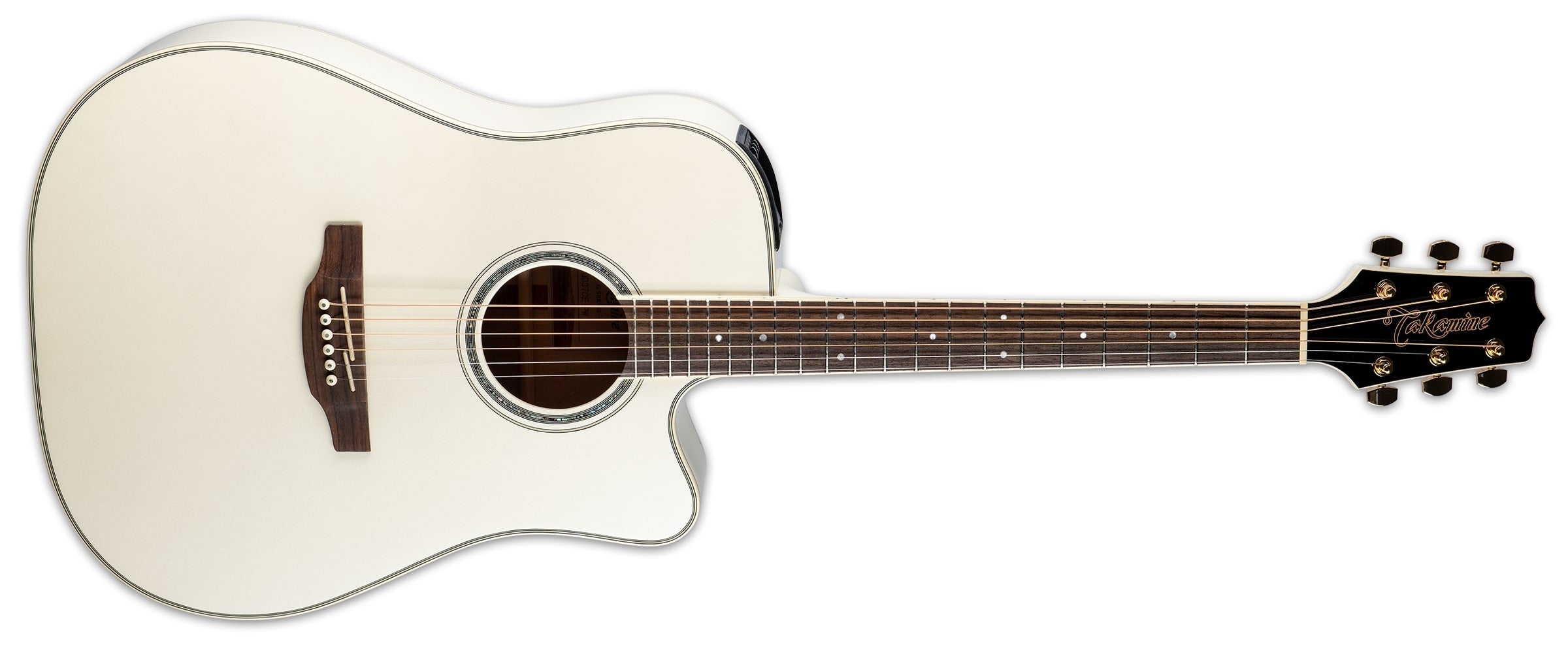 Takamine G Series Steel String Dreadnought Acoustic / Electric Guitar, Pearl White GD37CE-PW